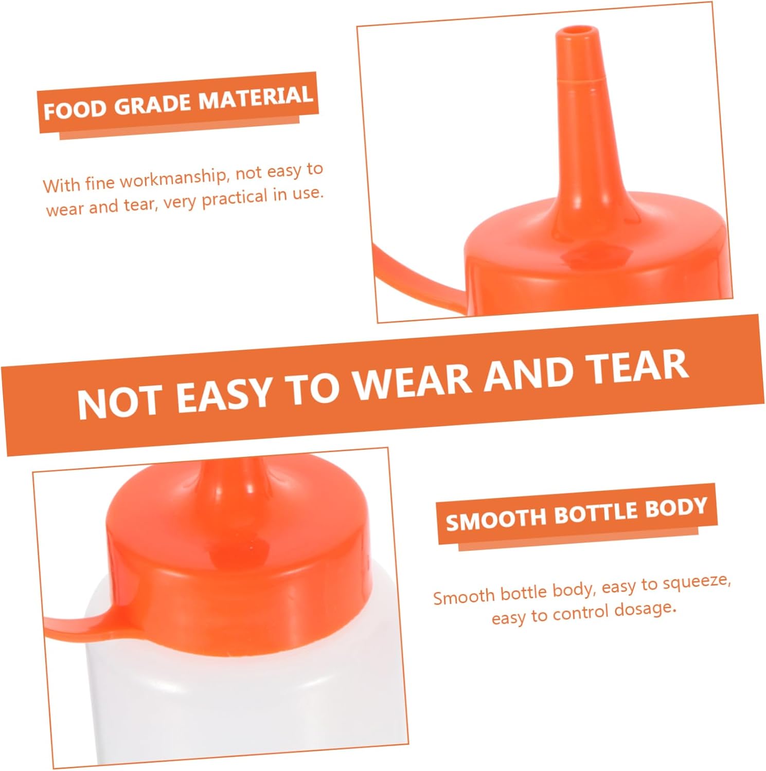Sturdy PE Squeeze Bottles for Salad Dressing Ketchup Mustard