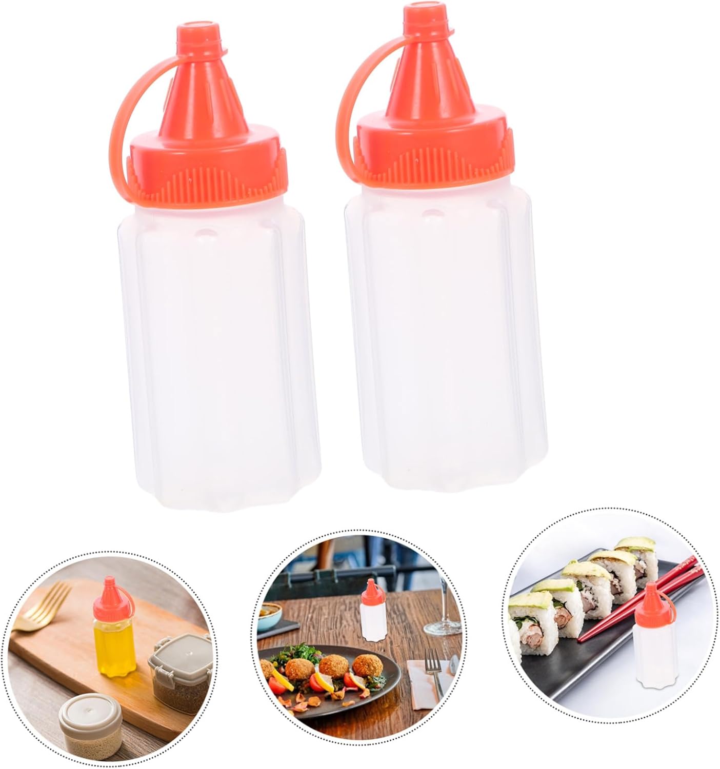 BEBEMOKO Red Condiment Squeeze Bottles Set of 4