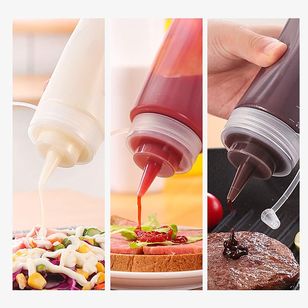 3 Pack 12 Oz Condiment Squeeze Bottles with Twist On Cap