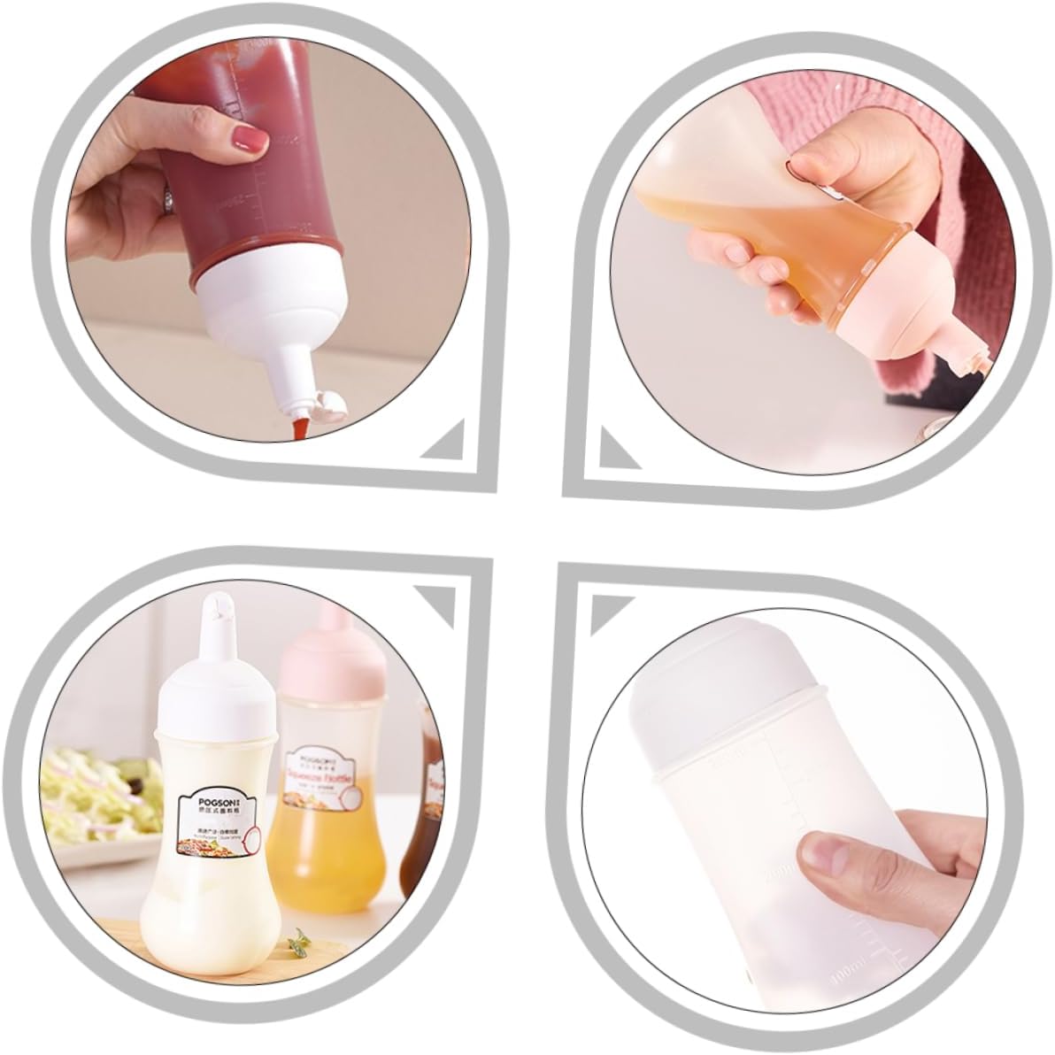 COLLBATH Sauce Bottles for Condiments and Sauces
