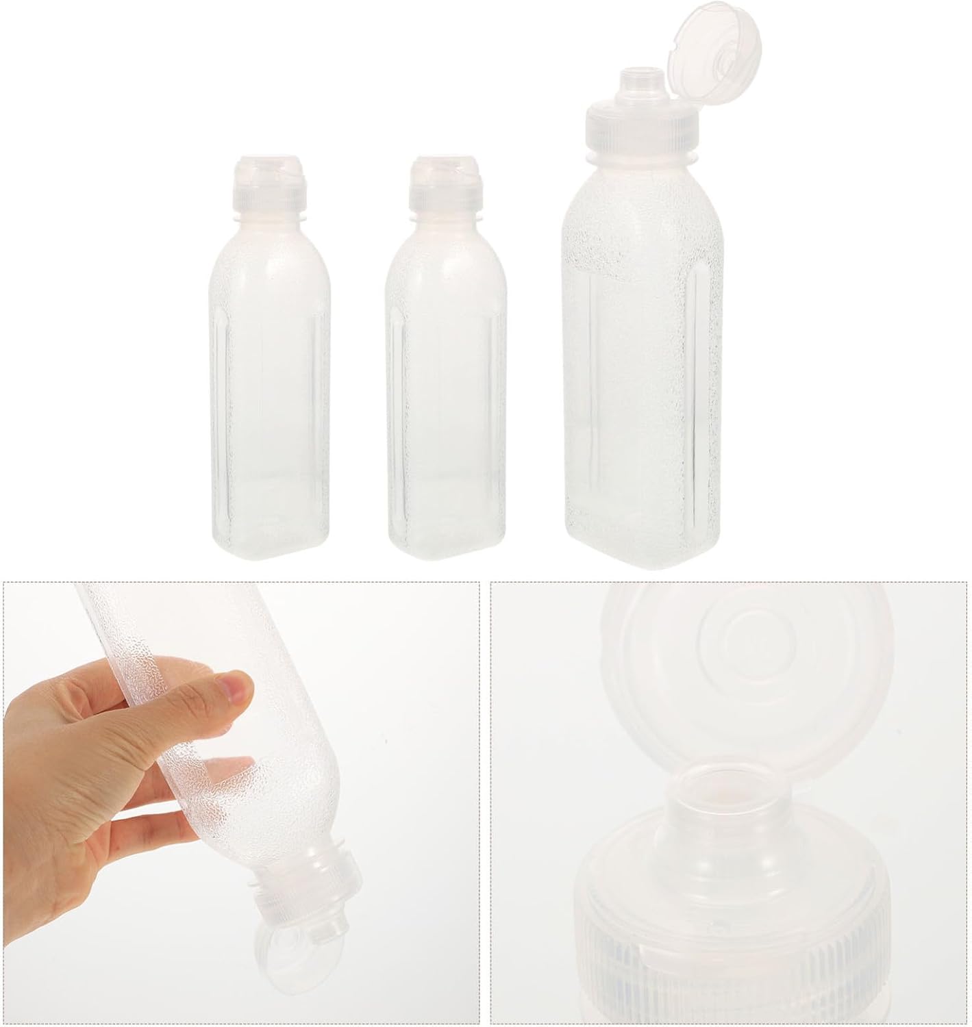 HOLIDYOYO 3pcs Condiment Squeeze Bottles with 2x300ml 1x500ml