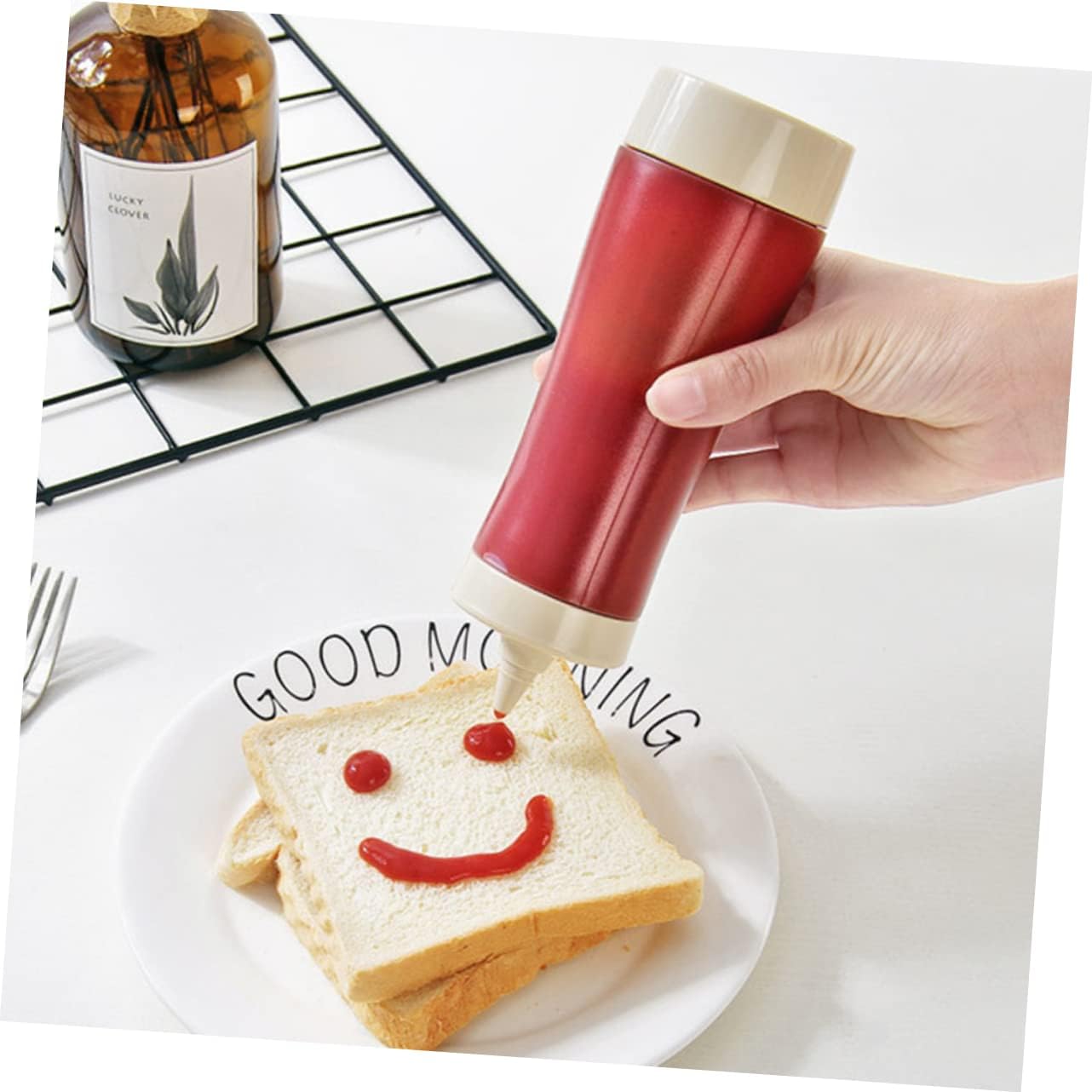 COLLBATH 350ML Reusable Salad Dressing Squeeze Bottle