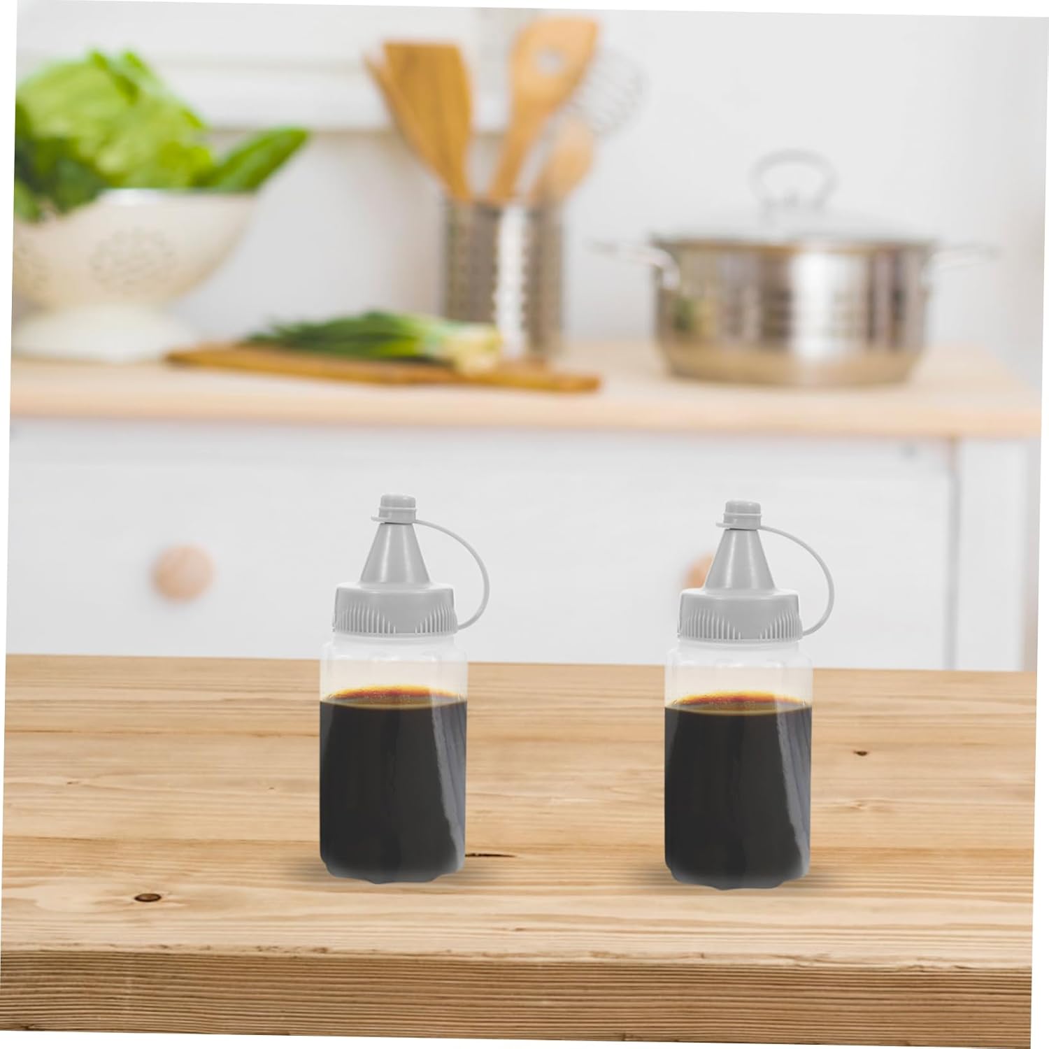 12 Pcs Dark Grey PP Condiment Squeeze Bottles 1