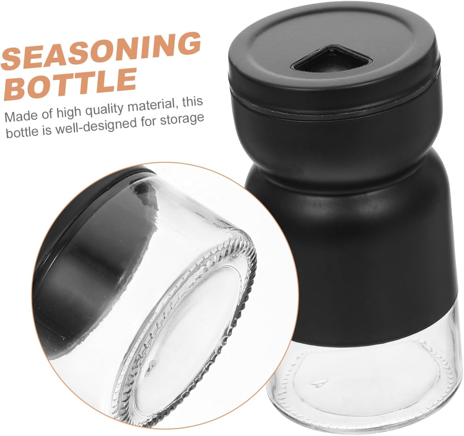 Elegant Black Sandglass Style Condiment Bottles 2-Pack