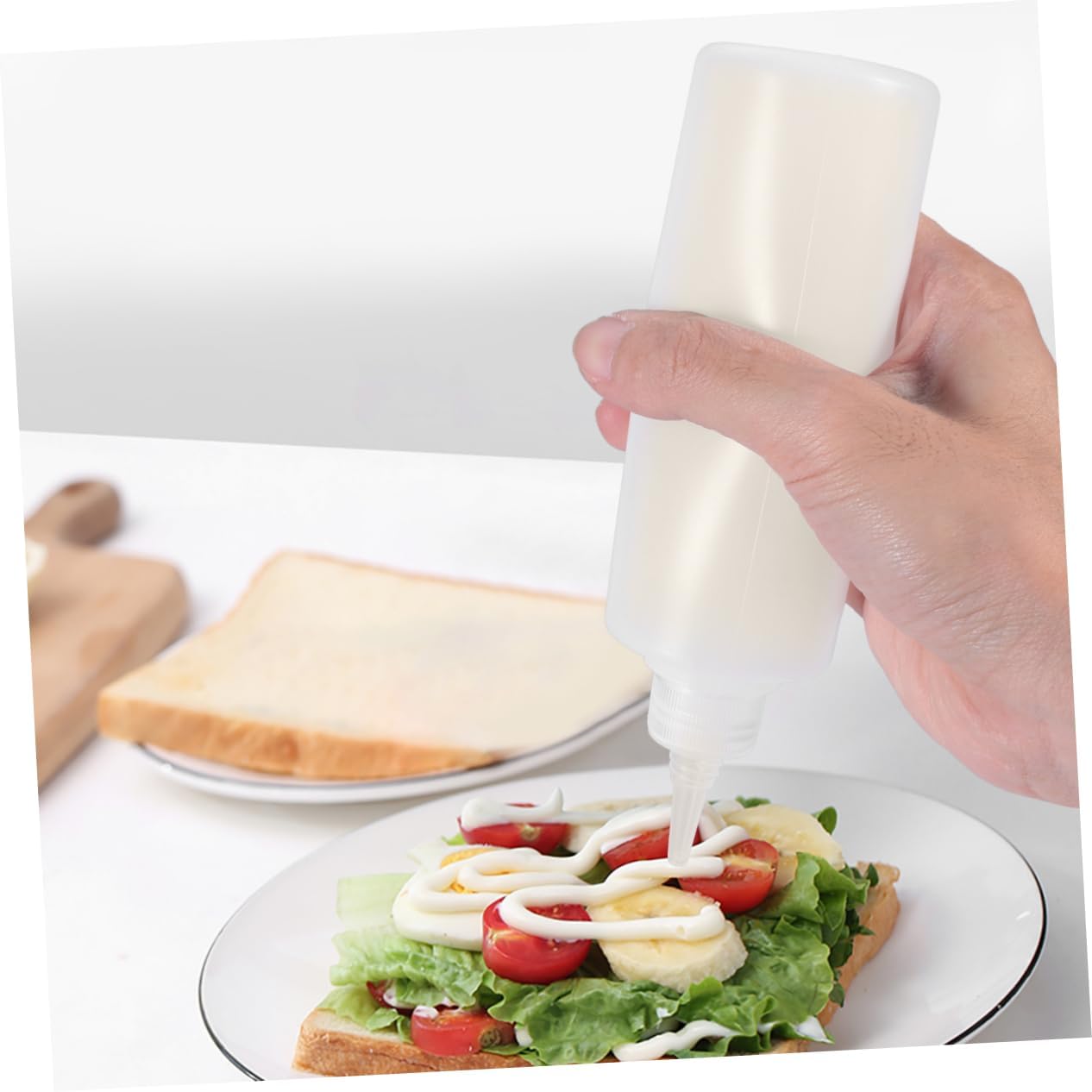 6 Pack 250ml Squeeze Bottles with Pointed Tips