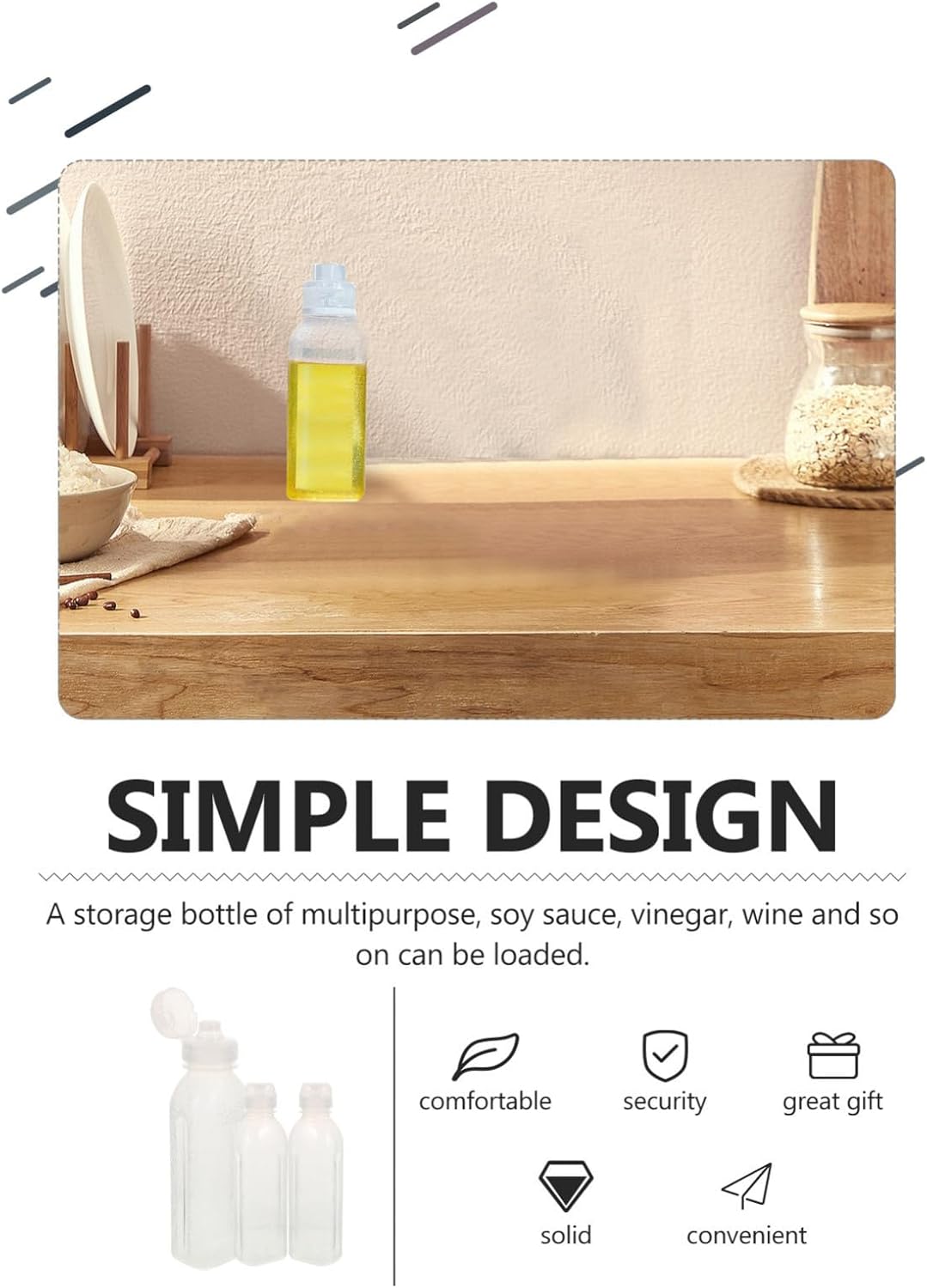 HOLIDYOYO 3pcs Condiment Squeeze Bottles with 2x300ml 1x500ml