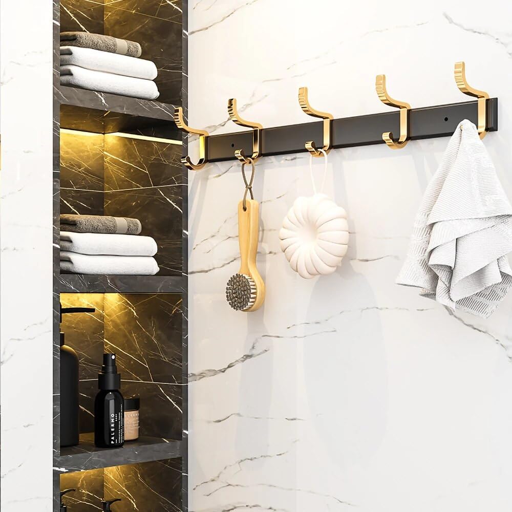 BAHELS 60cm Black Gold Aluminum Coat Hook Rack