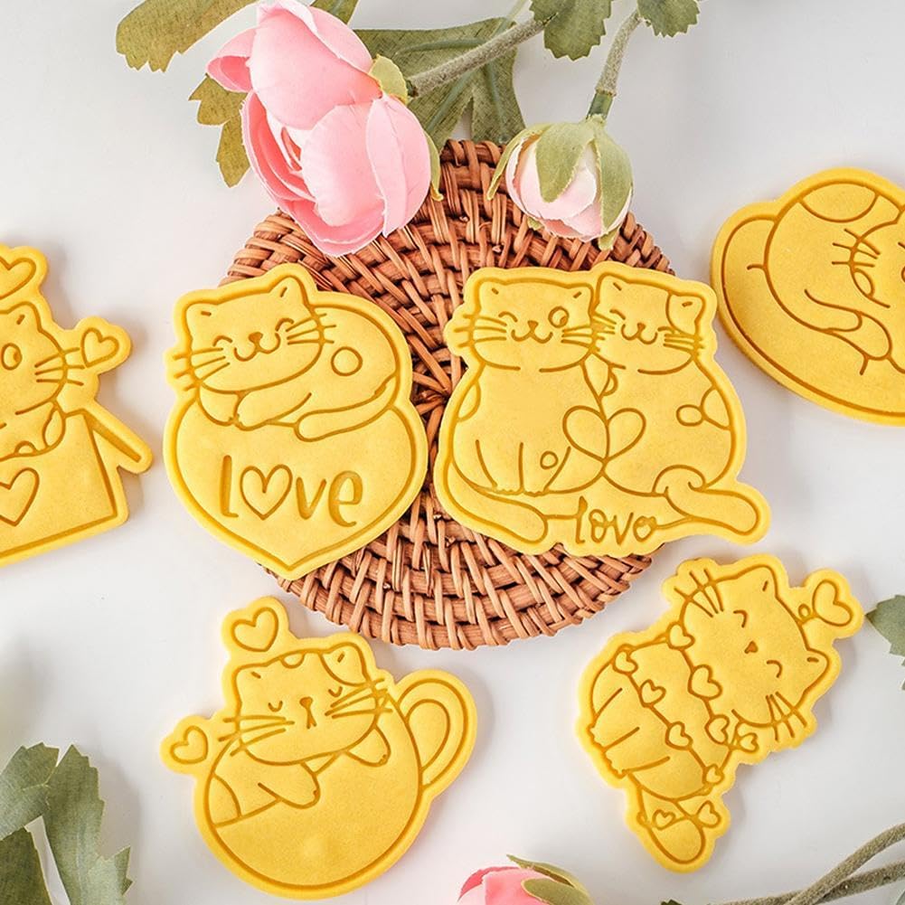 3D Cat Cookie Cutter Set for Baking Fun