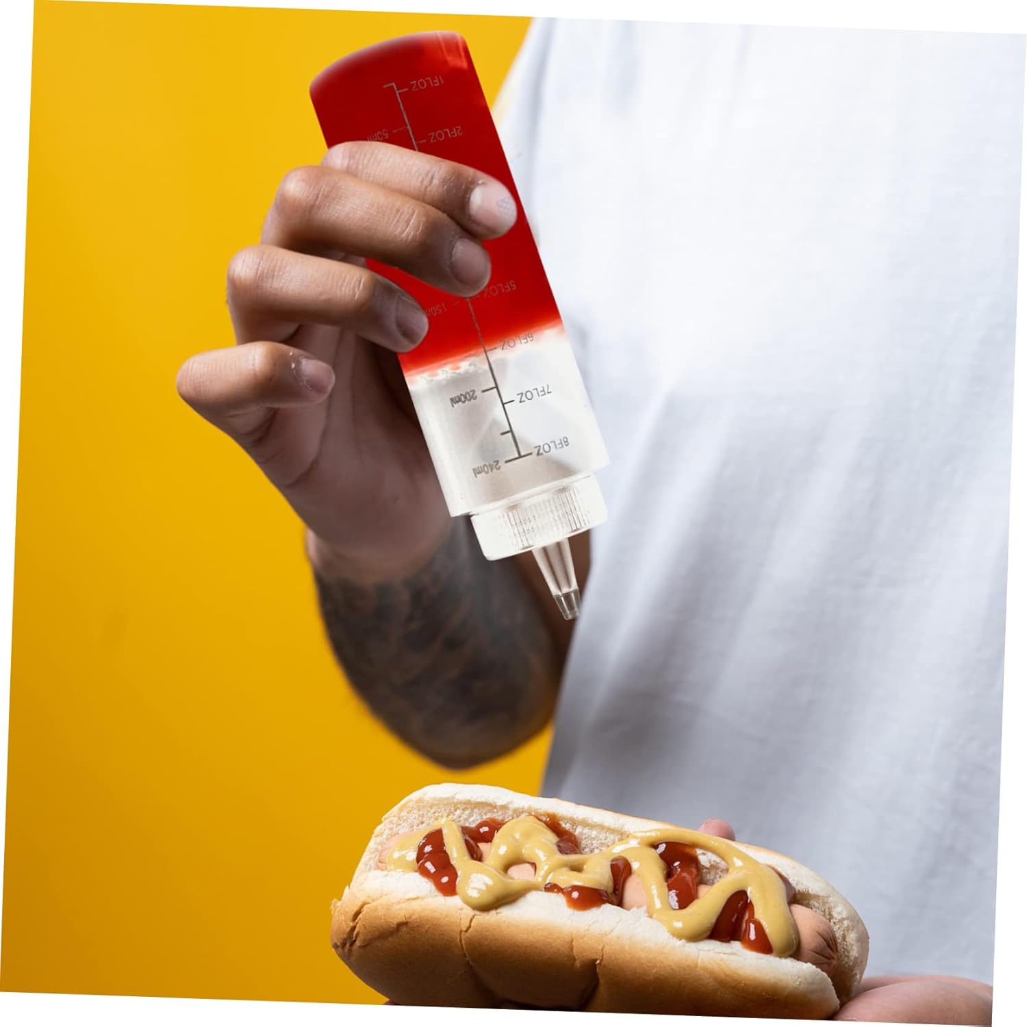 MAGICLULU 10pcs Condiment Squeeze Bottles with Measuring Scale