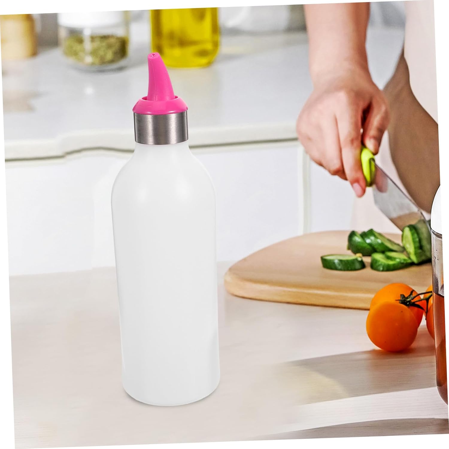 CIYODO Red Condiment Squeeze Bottle - 1pc Kitchen Picnic Use