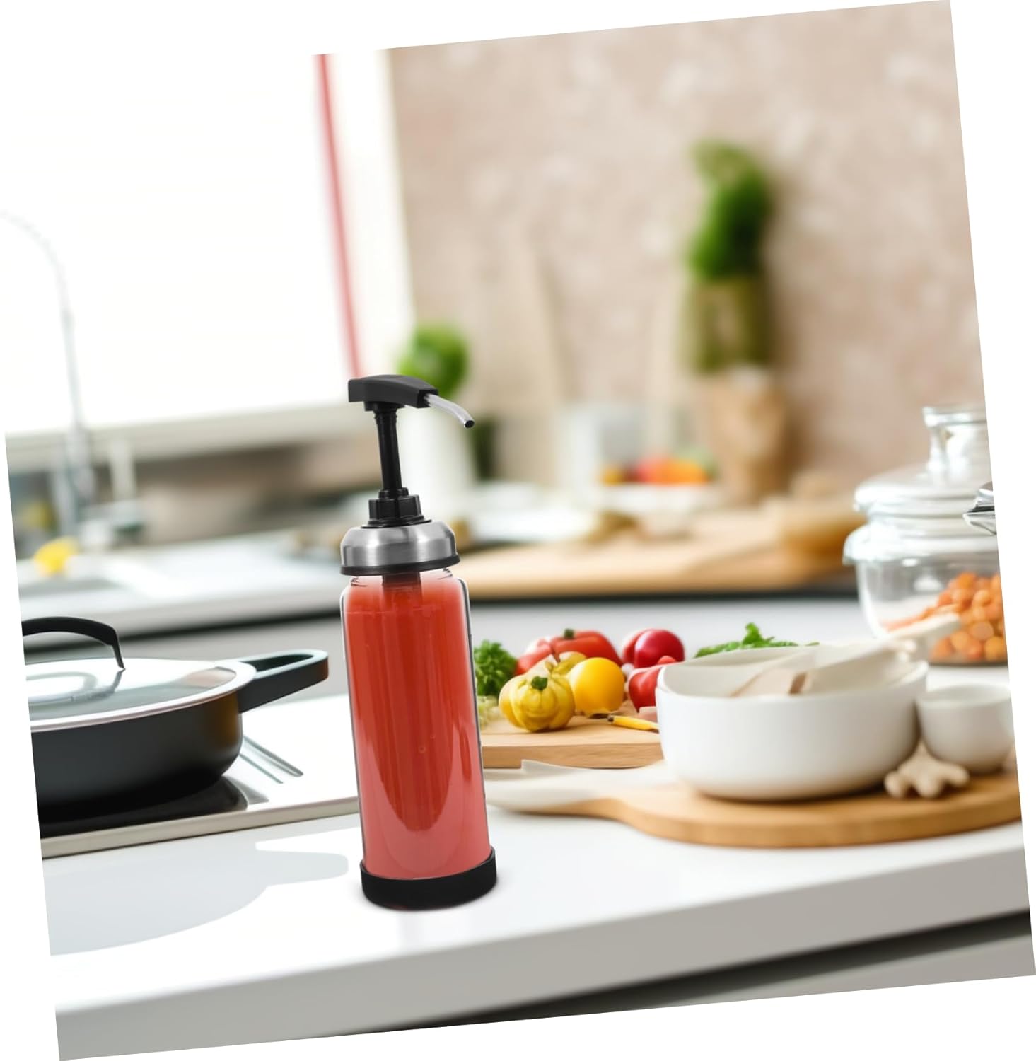 SECFOU 500ml Ketchup Dispenser Pump Bottle