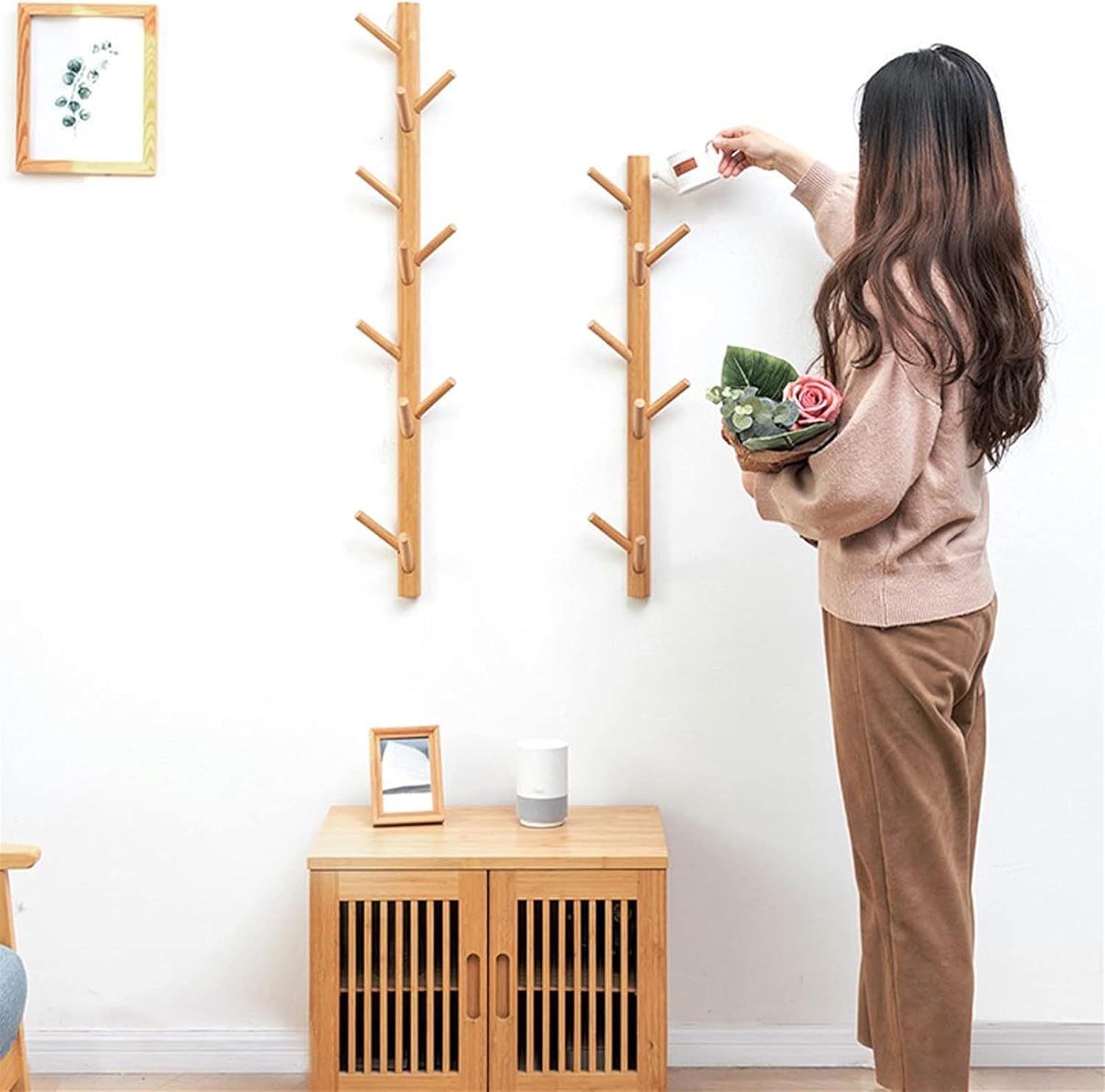 KIZQYN 8 Hook Coat Rack for Bathroom Bedroom