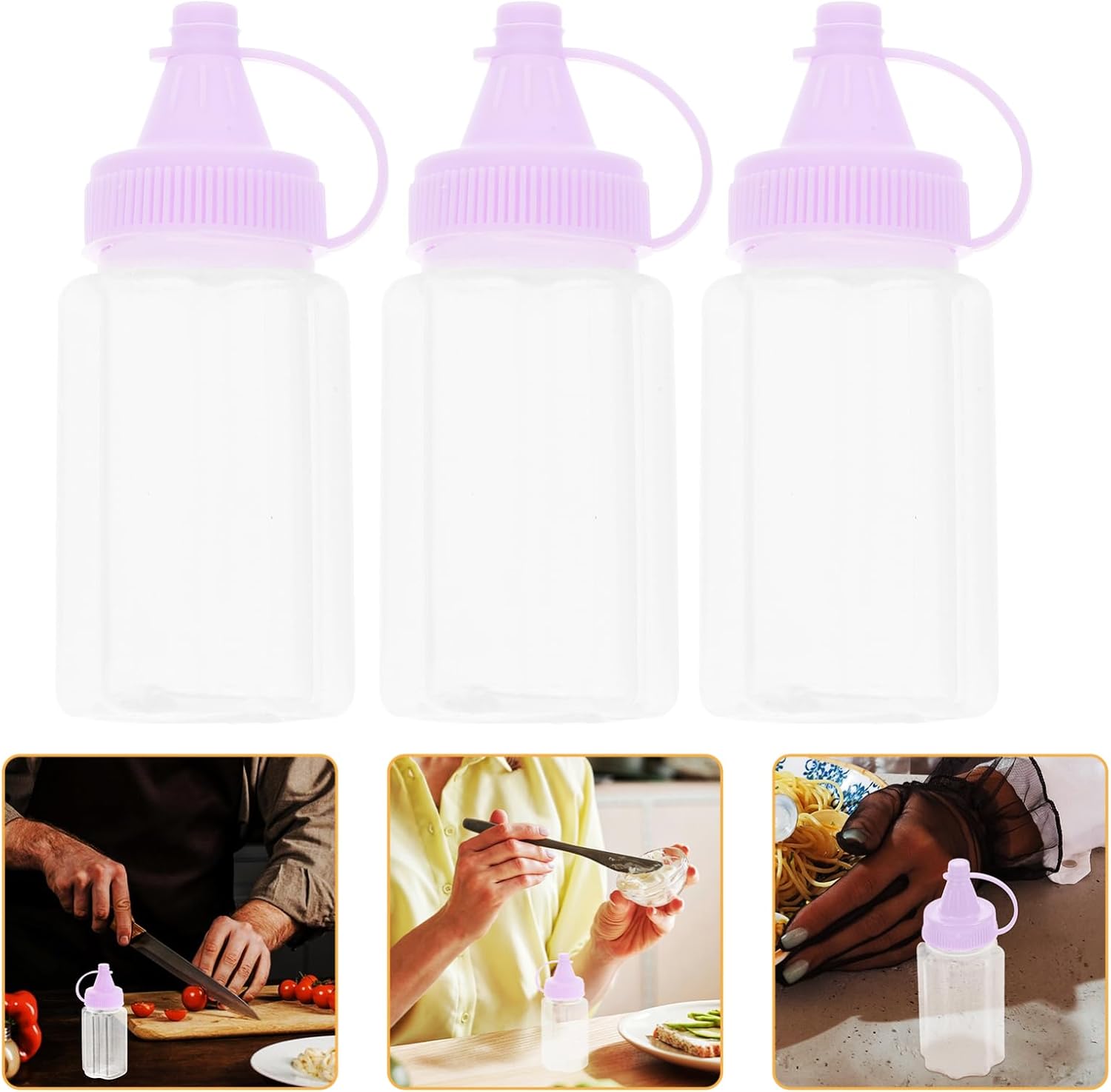 HOLIDYOYO 4PC Refillable Condiment Squeeze Bottles 1