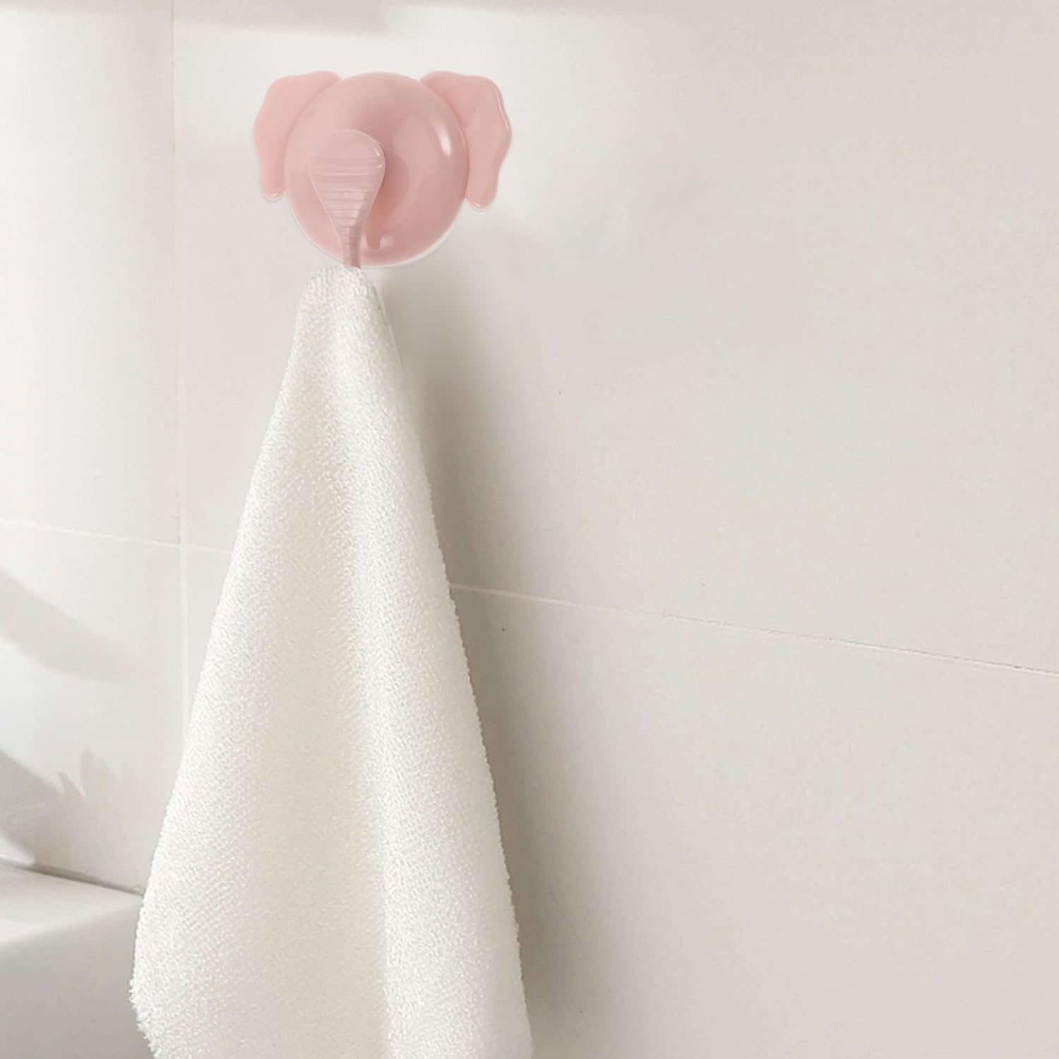 ABOOFAN 4pcs Cartoon Elephant Suction Cup Hooks for Bathroom Kitchen