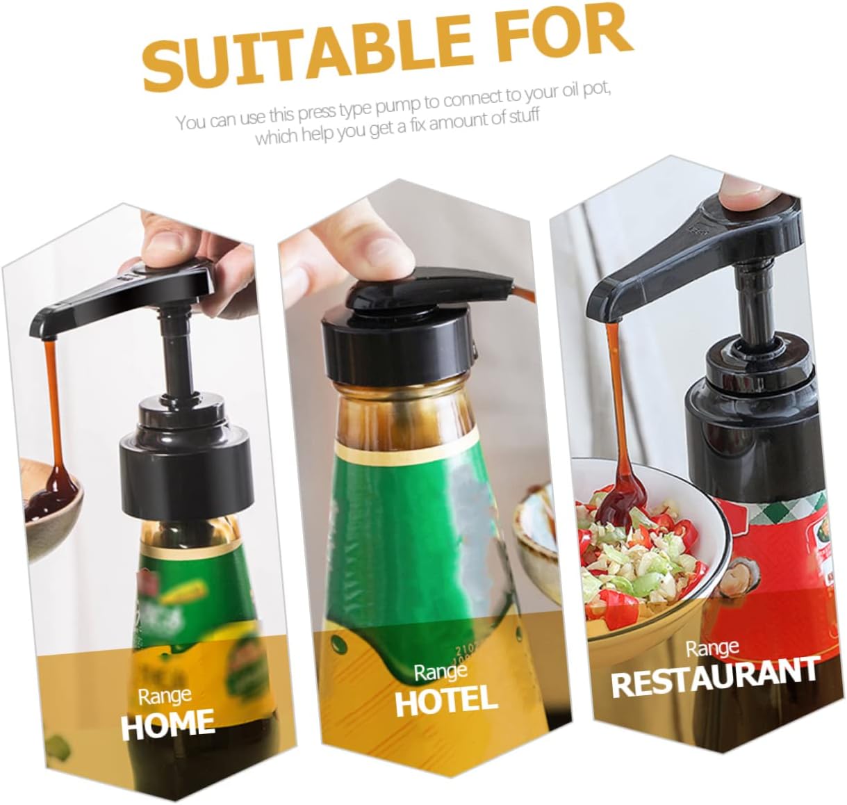 4Pcs Kitchen Oil Dispenser Pump Set for Syrup and Condiments