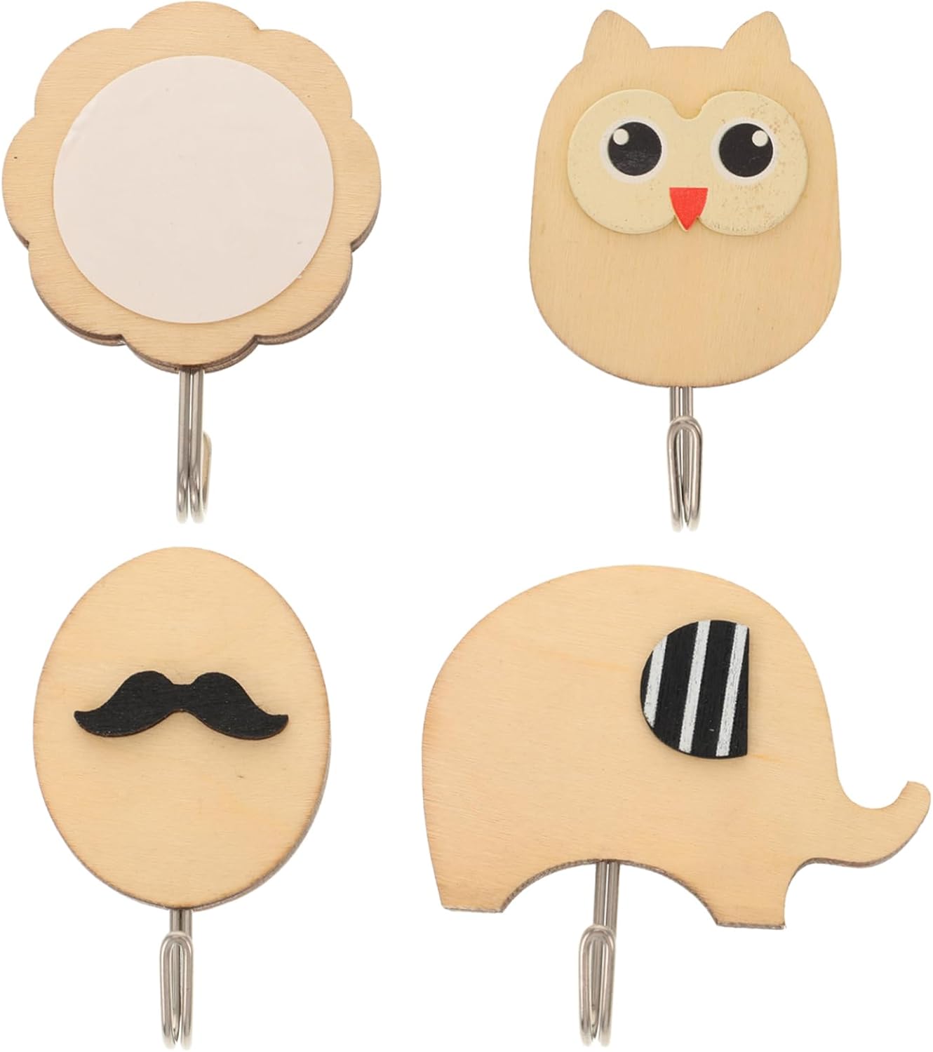 ARTIBETTER 4Pcs Cartoon Adhesive Hooks for Wall