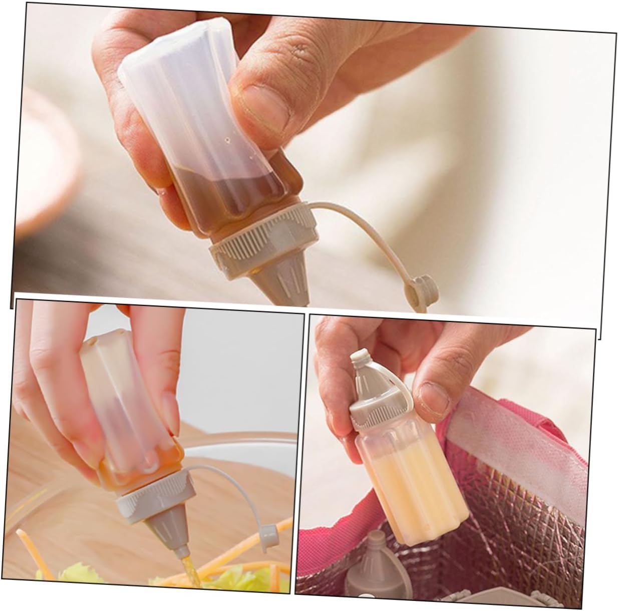 ULTECHNOVO 12pcs Plastic Squeeze Bottles for Ketchup BBQ Sauce and Dressing