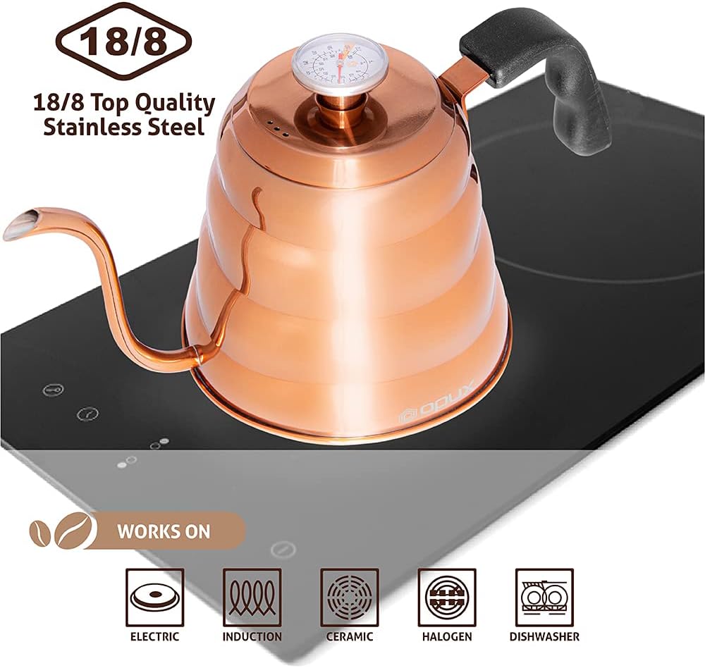 OPUX Pour Over Kettle with Gooseneck Thermometer