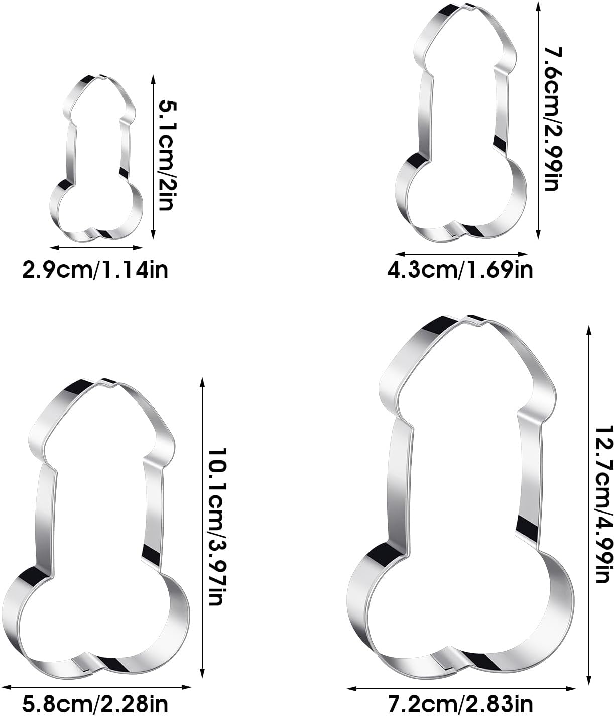 Prasacco 4-Piece Stainless Steel Cookie Cutter Set