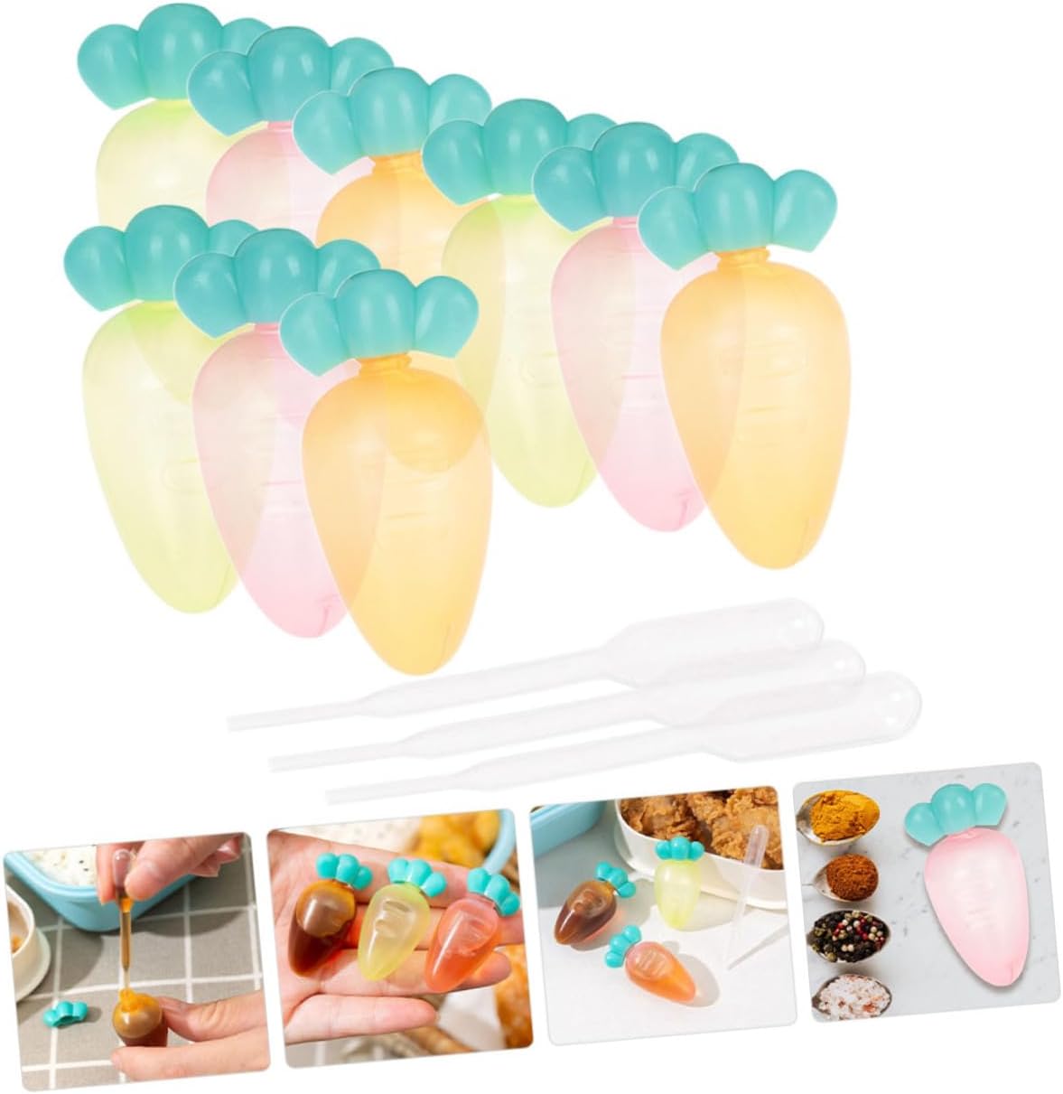 Mini Carrot Condiment Boxes 9pcs Reusable Sauce Cups