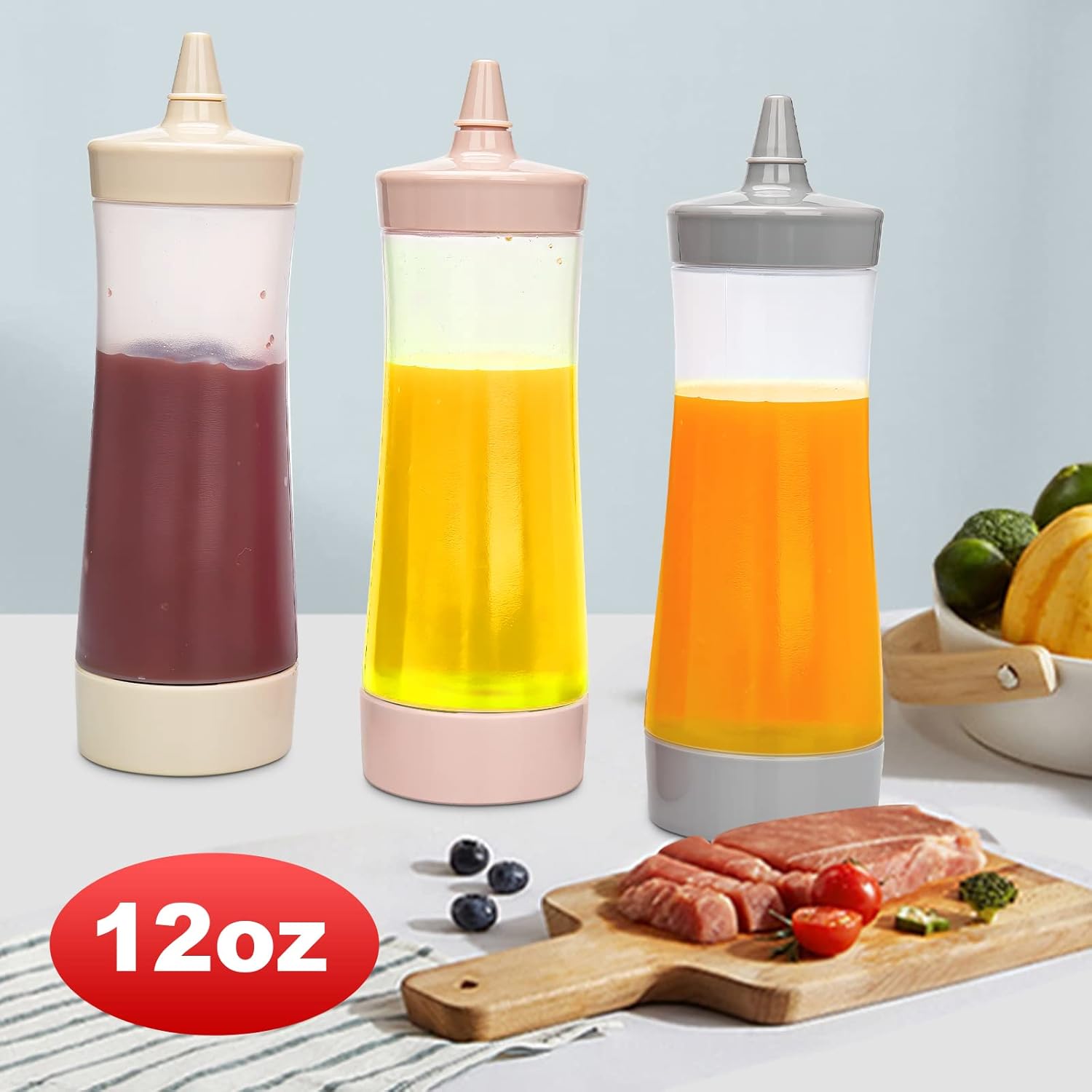 Qiuhome 12oz Condiment Squeeze Bottle Yellow