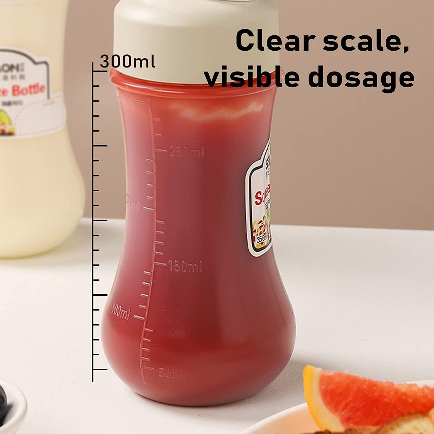 ANSAIR Ketchup Squeeze Bottle with Scale 12 OZ