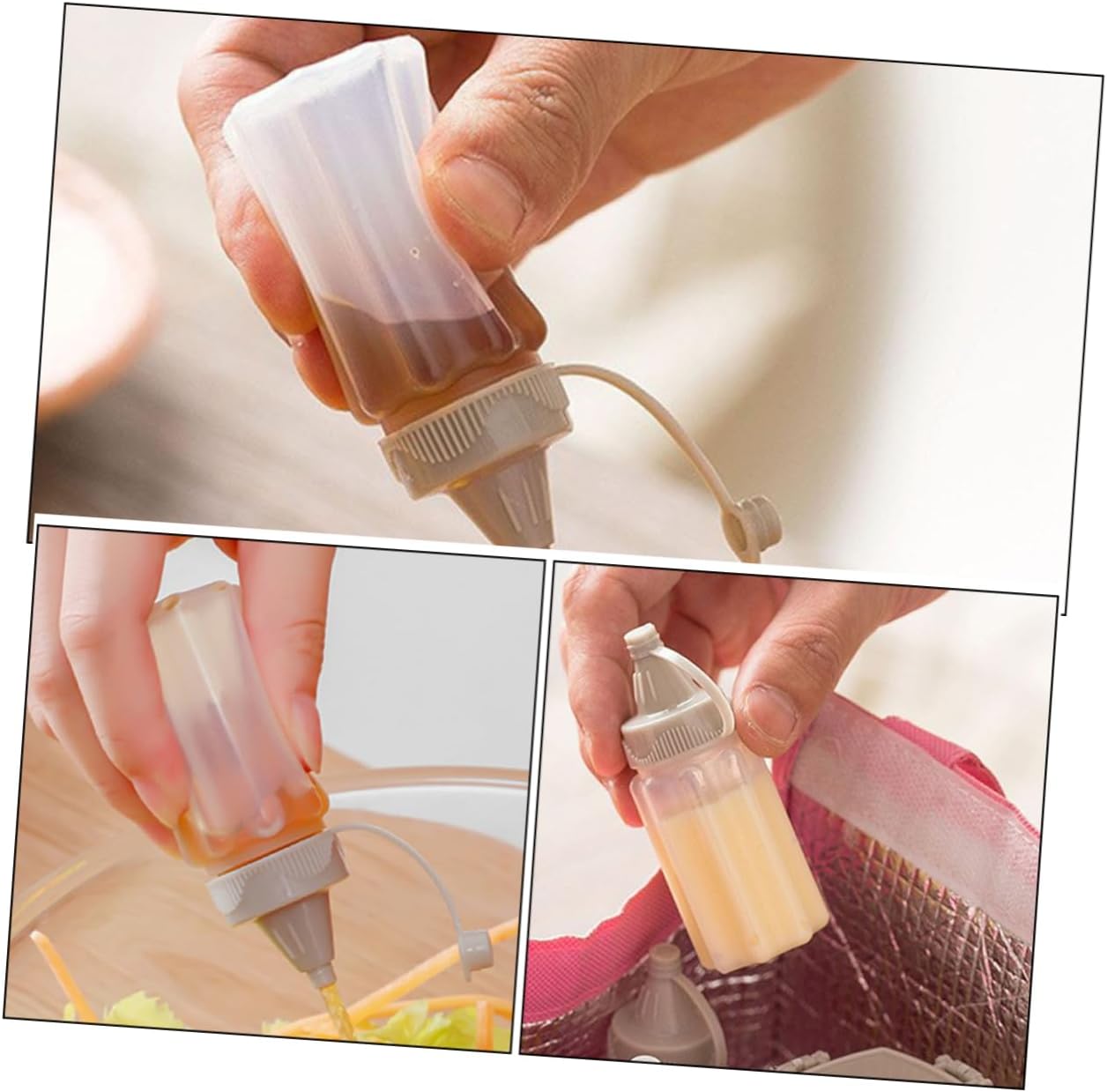 GARVALON 12pcs Leakproof Squeeze Bottles for Salad Dressing and Travel