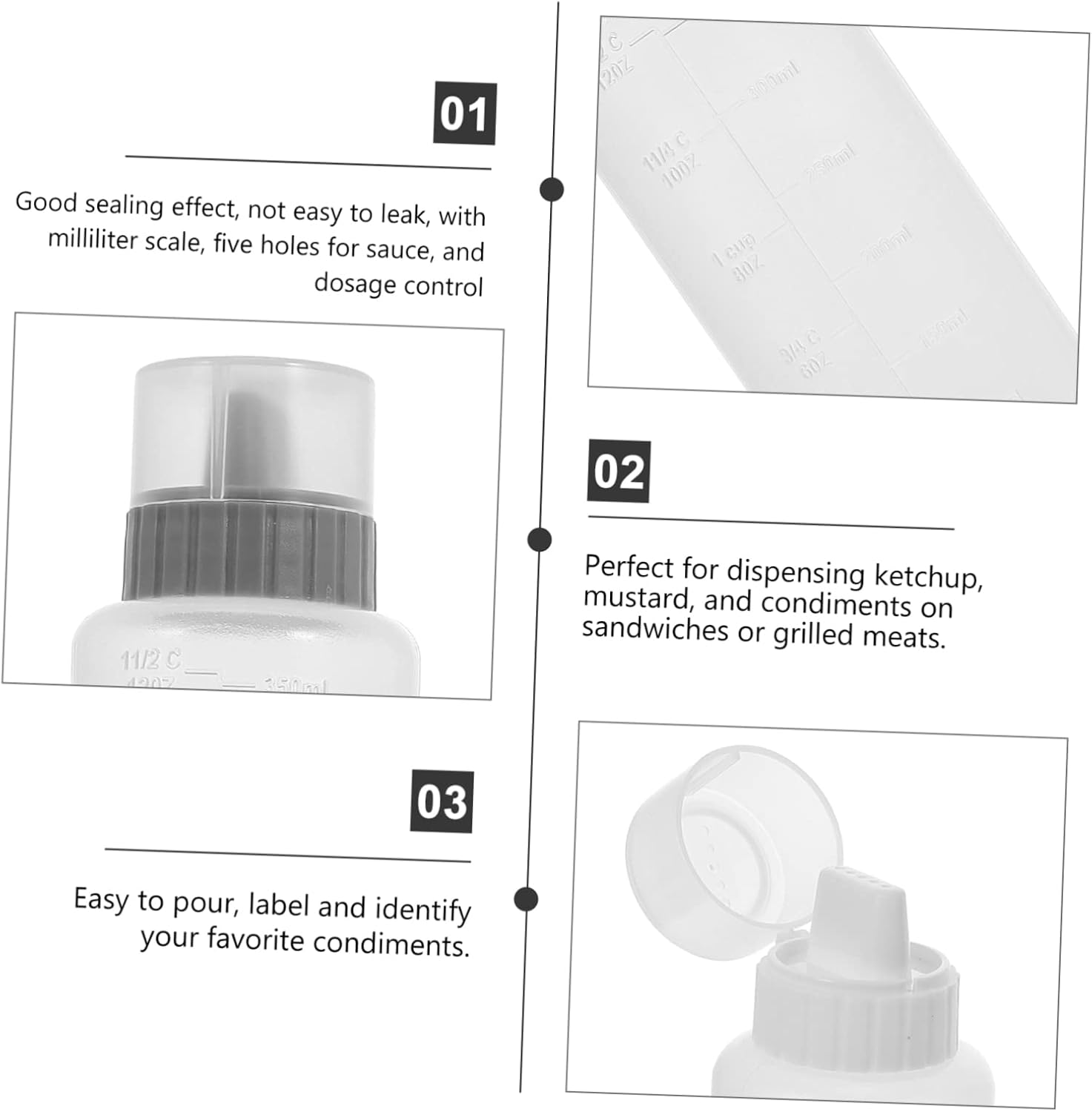 HOLIDYOYO Easy Squeeze Salad Dressing Bottles 4 Pack