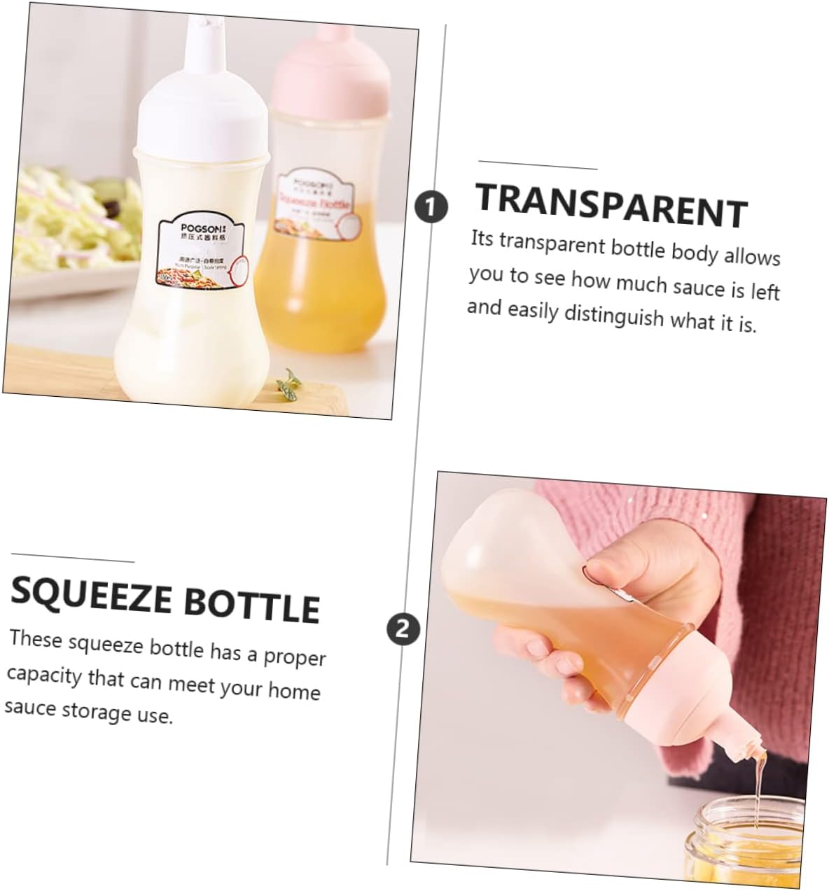 DECHOUS Squeeze Bottles for Sauces Sturdy and Easy to Clean