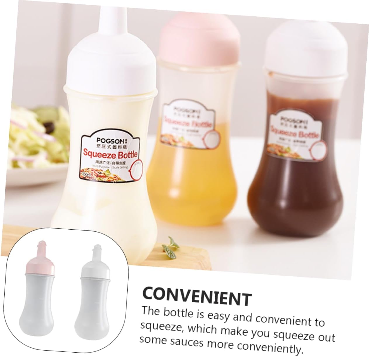 KICHOUSE 2Pcs Squeeze Condiment Bottles 350ml