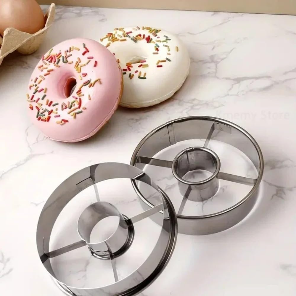 Stainless Steel Donut Cutter with Cookie and Cake Cutting Features