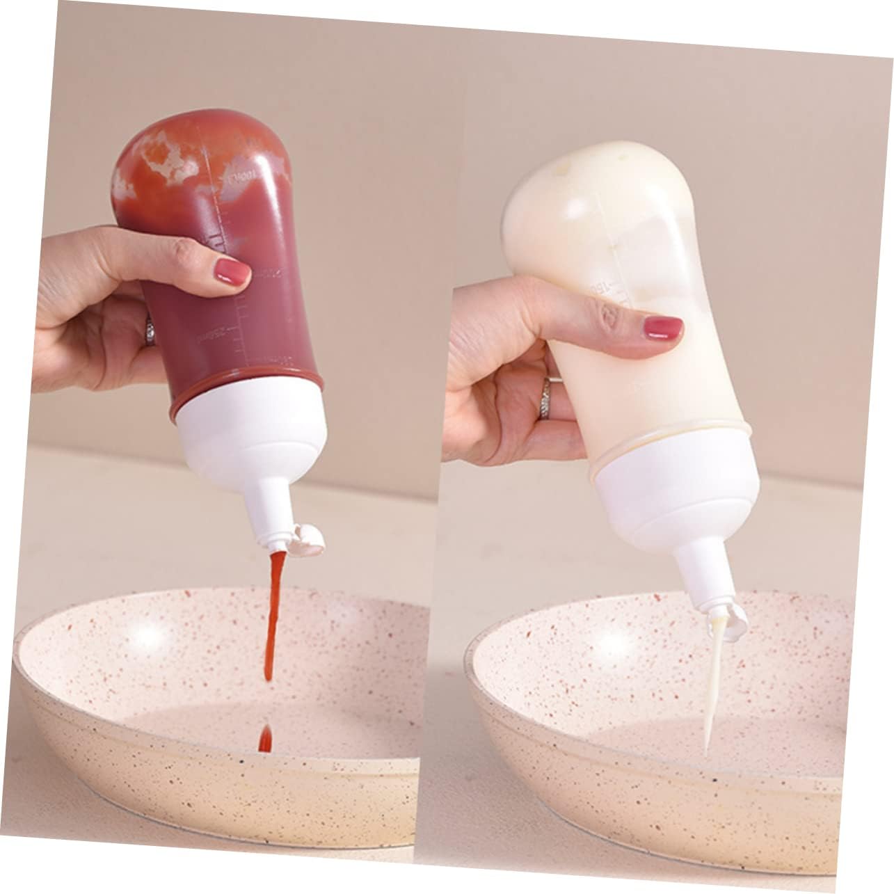 KICHOUSE 2Pcs Squeeze Condiment Bottles 350ml