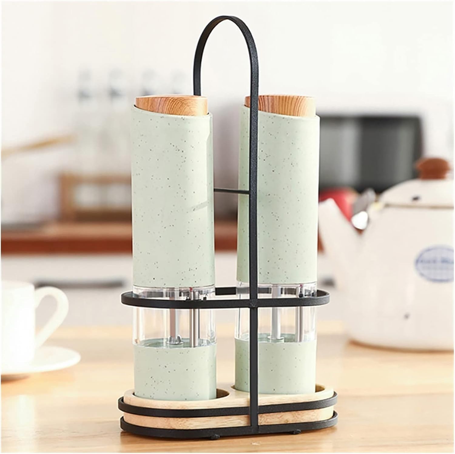 AttreX Spice Grinder Set with Holder and Adjustable Coarseness