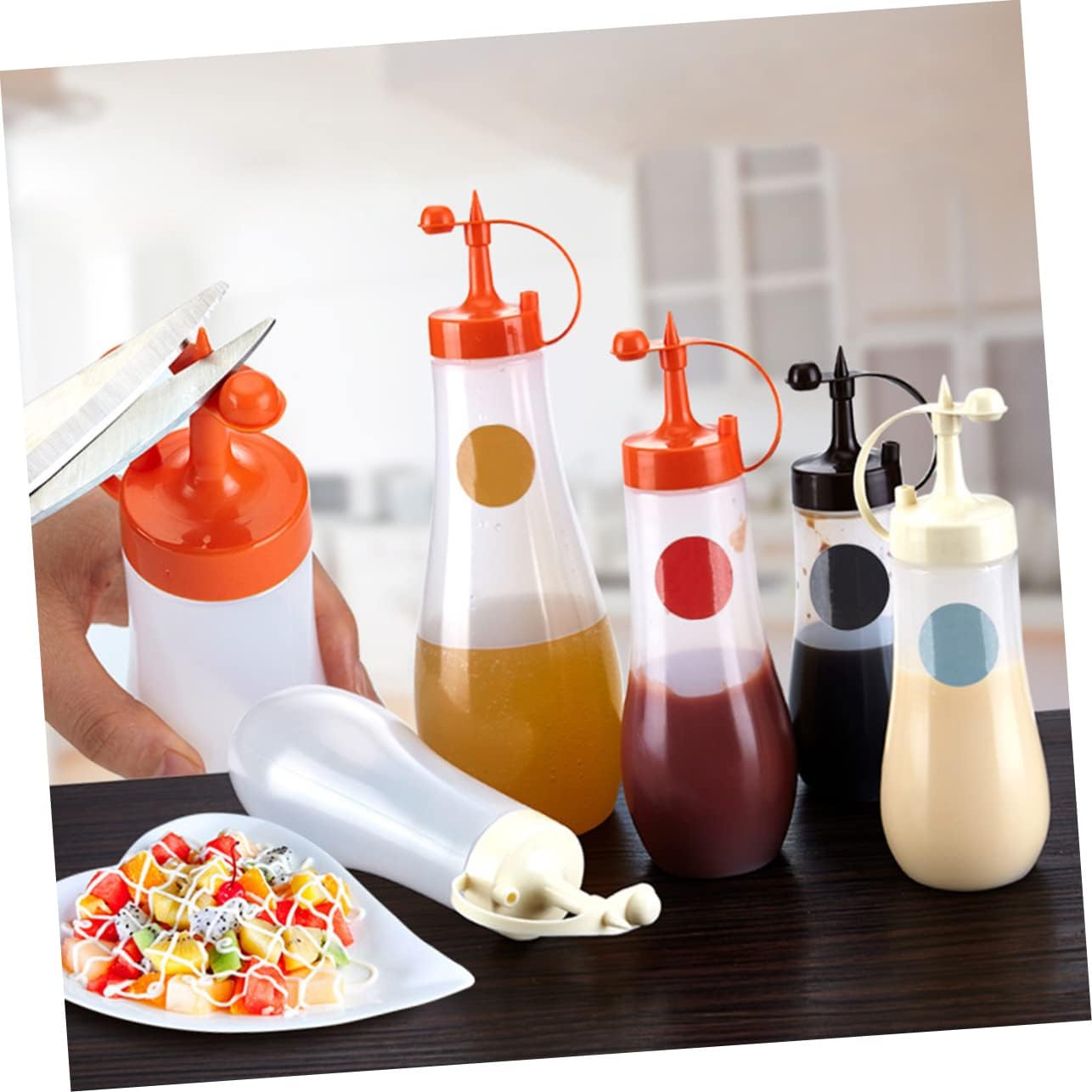 STOBAZA 3pcs Clear Condiment Squeeze Bottles