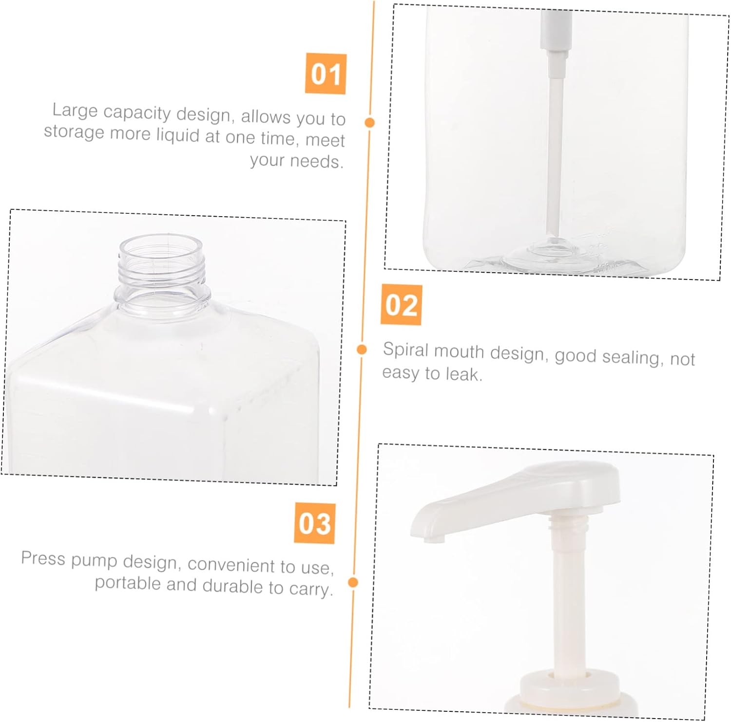 CIYODO 1600ml Transparent Sugar Dispenser Squeeze Bottle