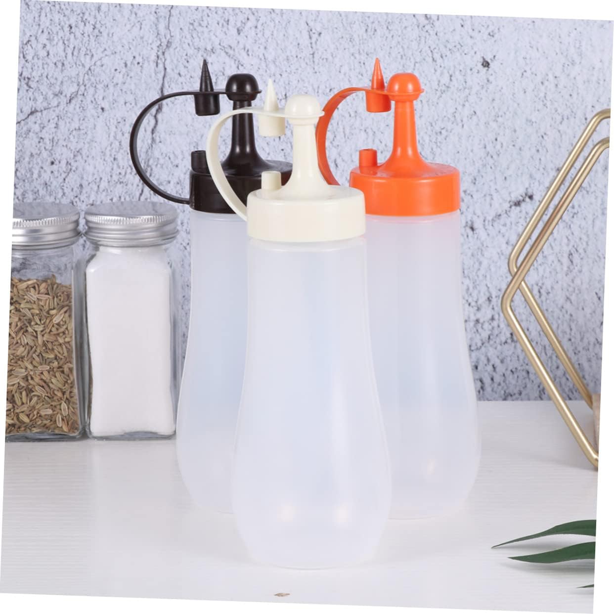 STOBAZA 3pcs Clear Condiment Squeeze Bottles