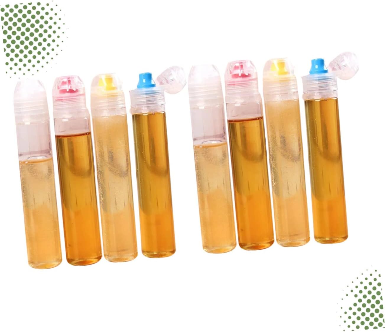 FELTECHELECTR 8pc Syrup Pump Apothecary Jars with Lids Set