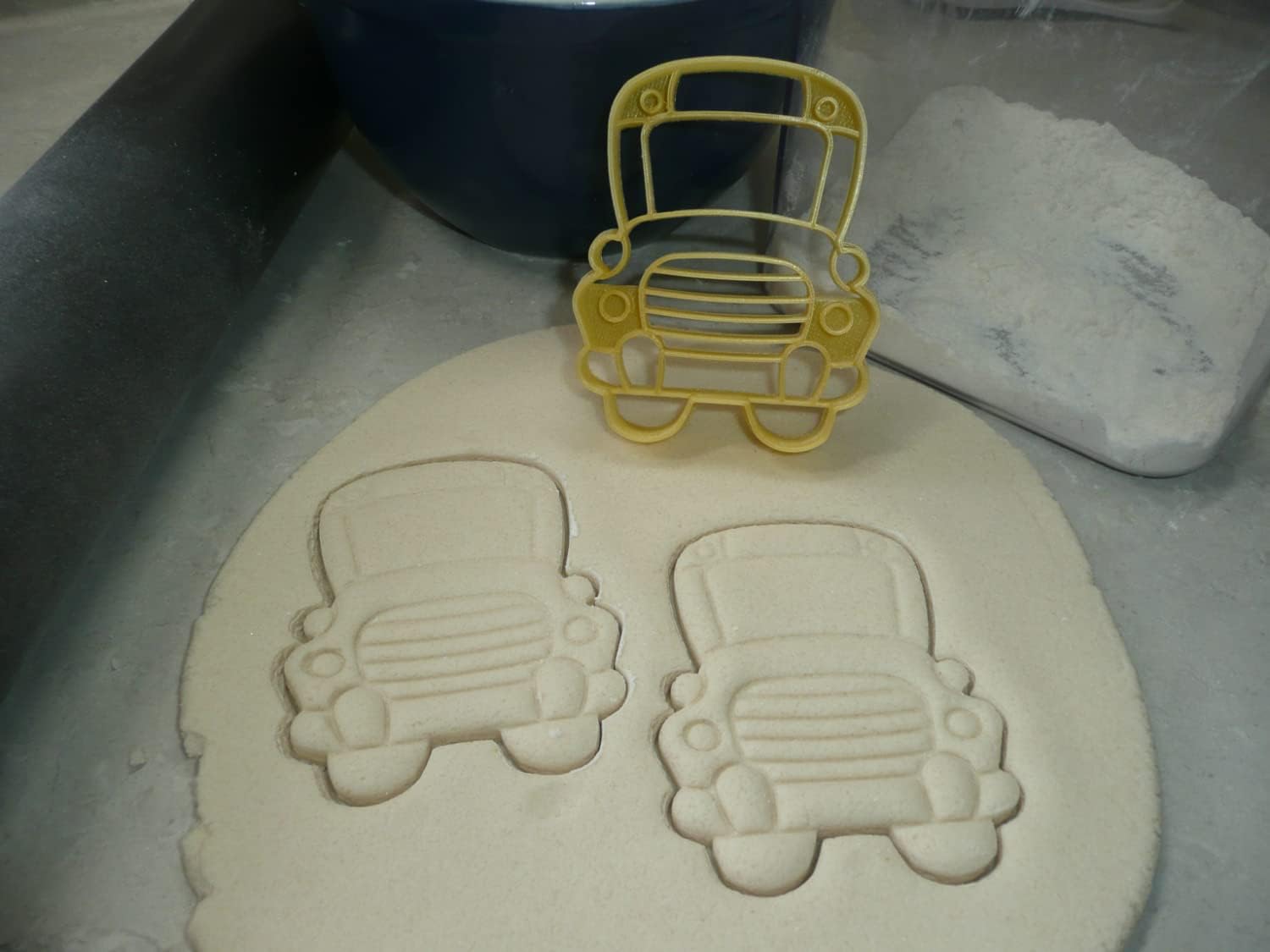 School Bus Cookie Cutter - Detailed Cartoon Design