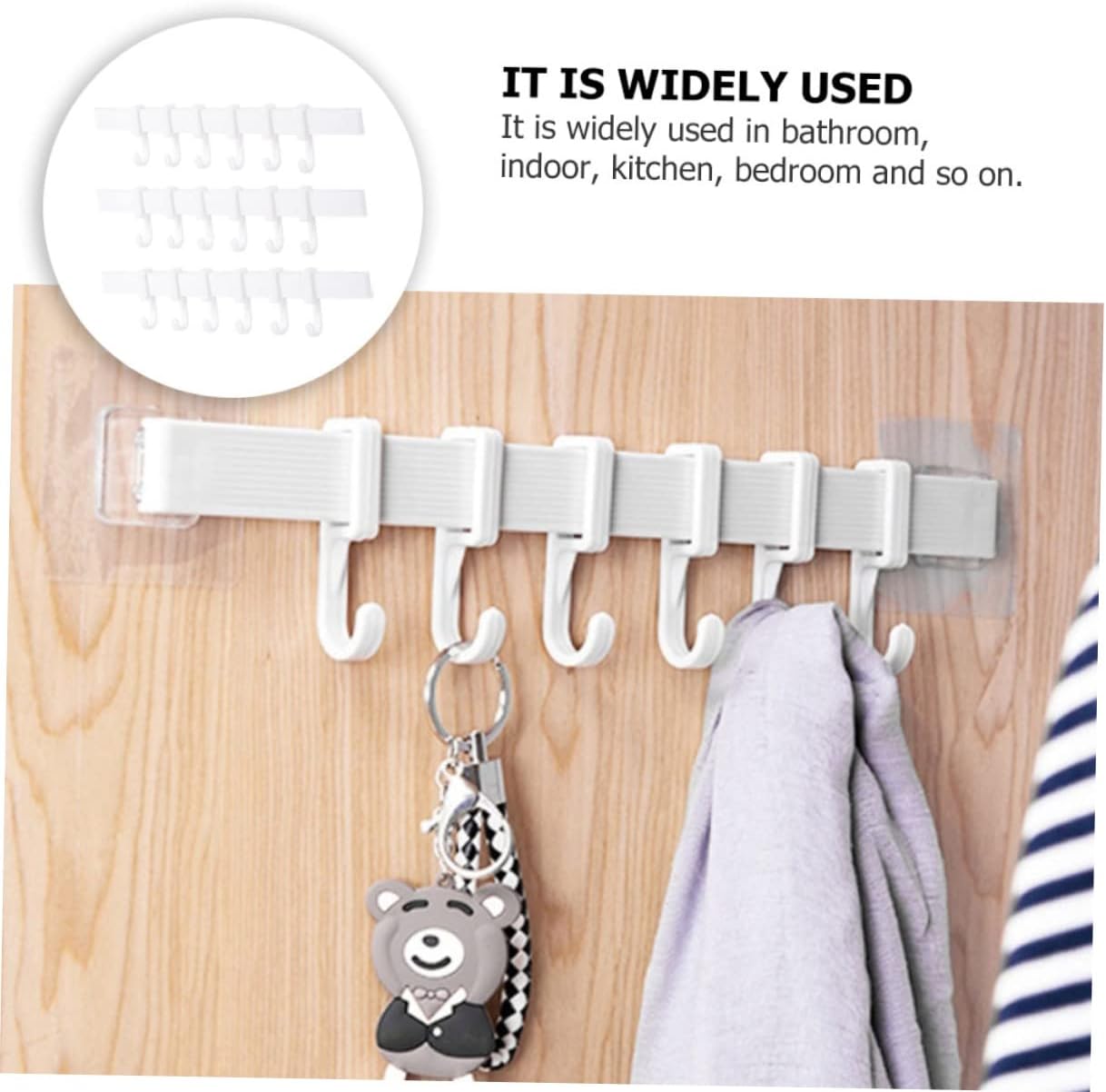 FOYTOKI 3pcs Gold Plated Adhesive Hook Rack 1