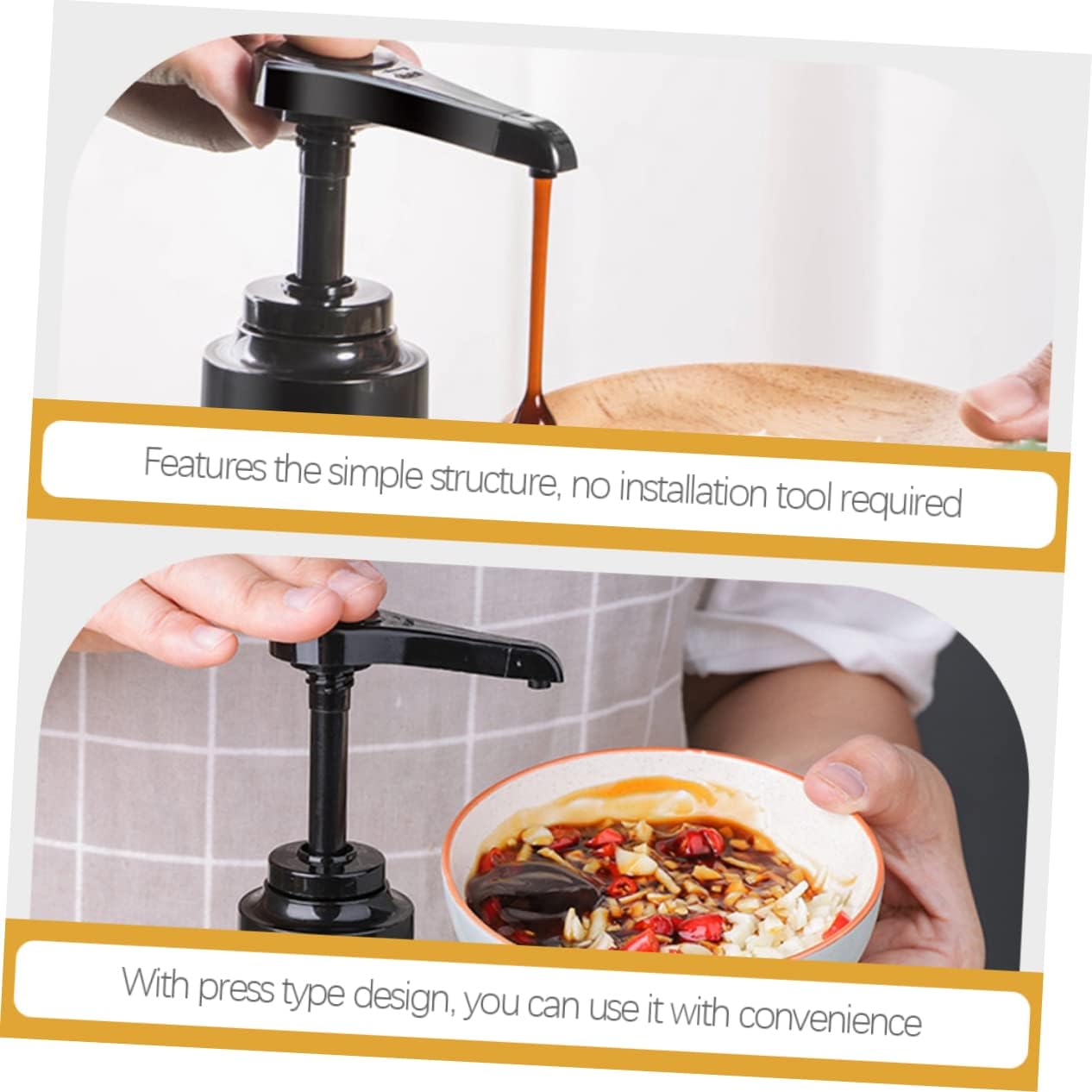 VINTORKY 4Pcs Condiment Squeeze Pump Set for Kitchen Bottles 1