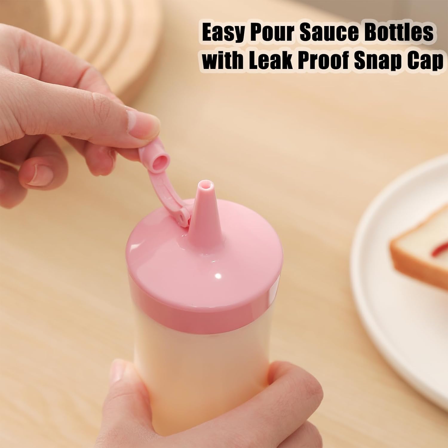 Qiuhome Condiment Squeeze Bottles 8 Pack Gray 12 oz