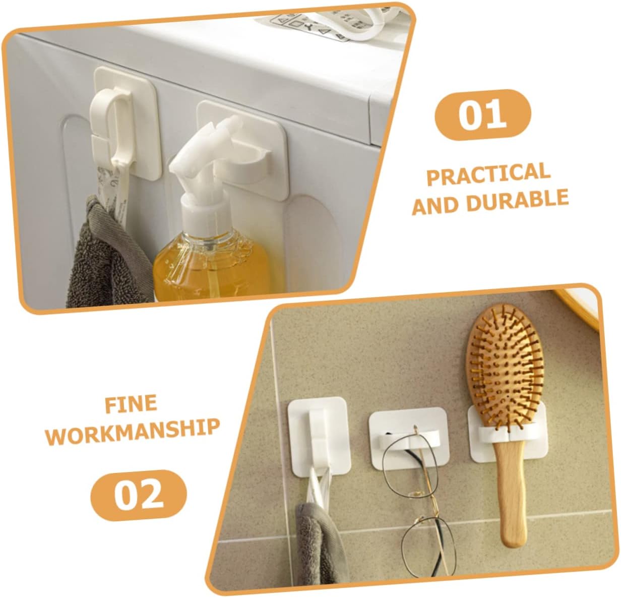 SOLUSTRE 6Pcs Heavy Duty Adhesive Wall Hooks