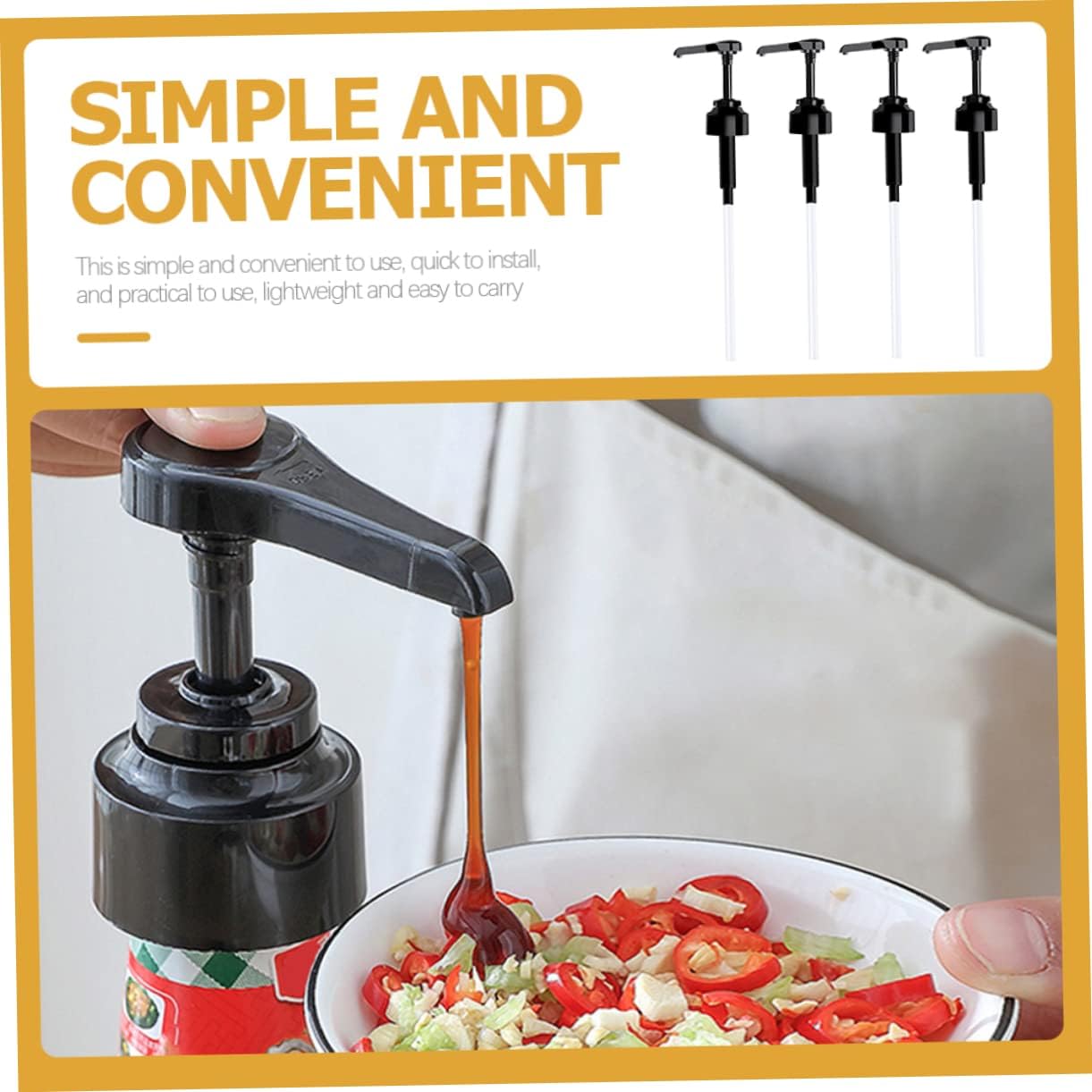 FOMIYES 4Pcs Condiment Squeeze Bottle Pump Set for Kitchen Use