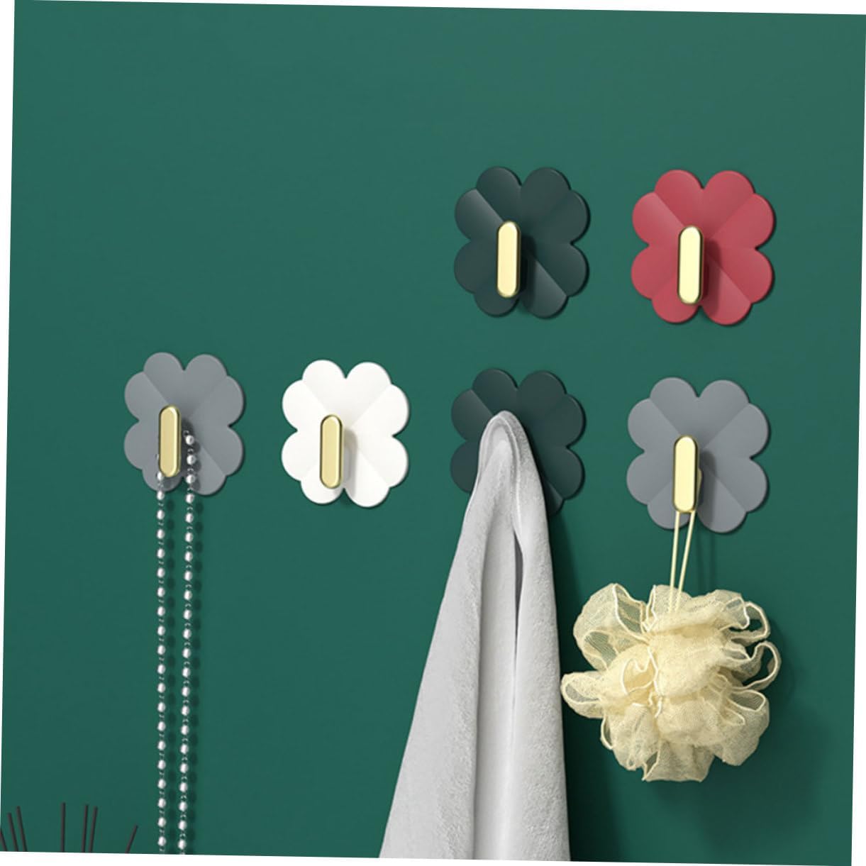 Vaguelly 4Pcs Cartoon Adhesive Wall Hooks for Keys and Towels