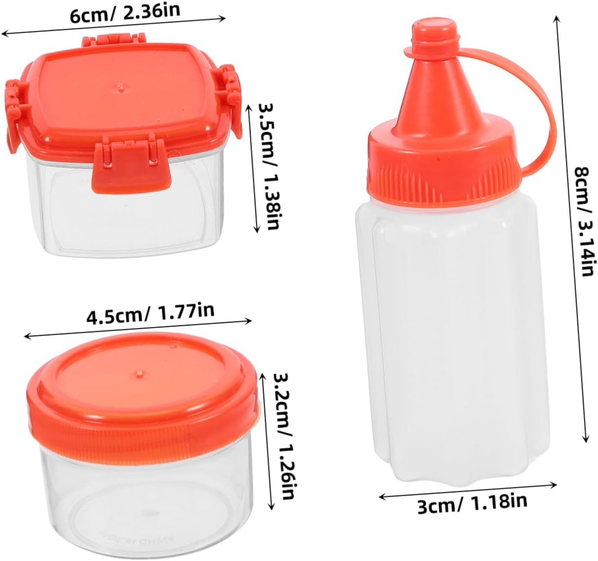 12pcs Mini Condiment Squeeze Bottles Set for Ketchup Salad Dressing and Seasonings