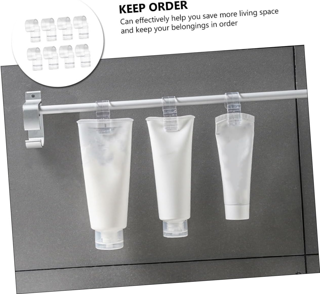 PRETYZOOM 8pcs Modern Wall Hooks for Kitchen Bathroom