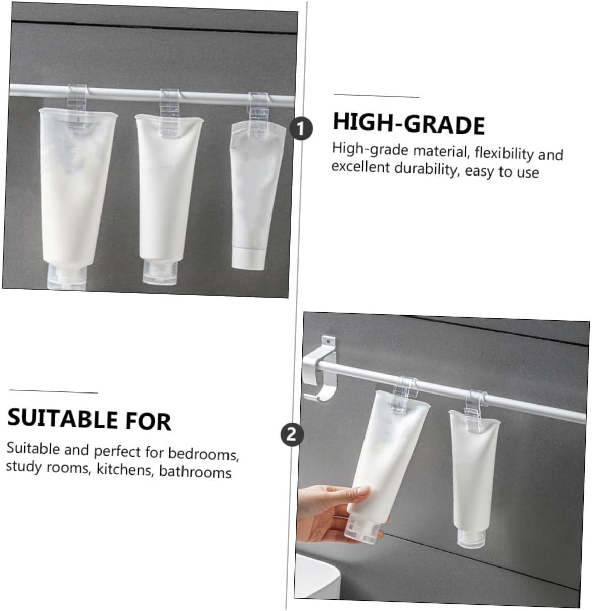 PRETYZOOM 8pcs Modern Wall Hooks for Kitchen Bathroom