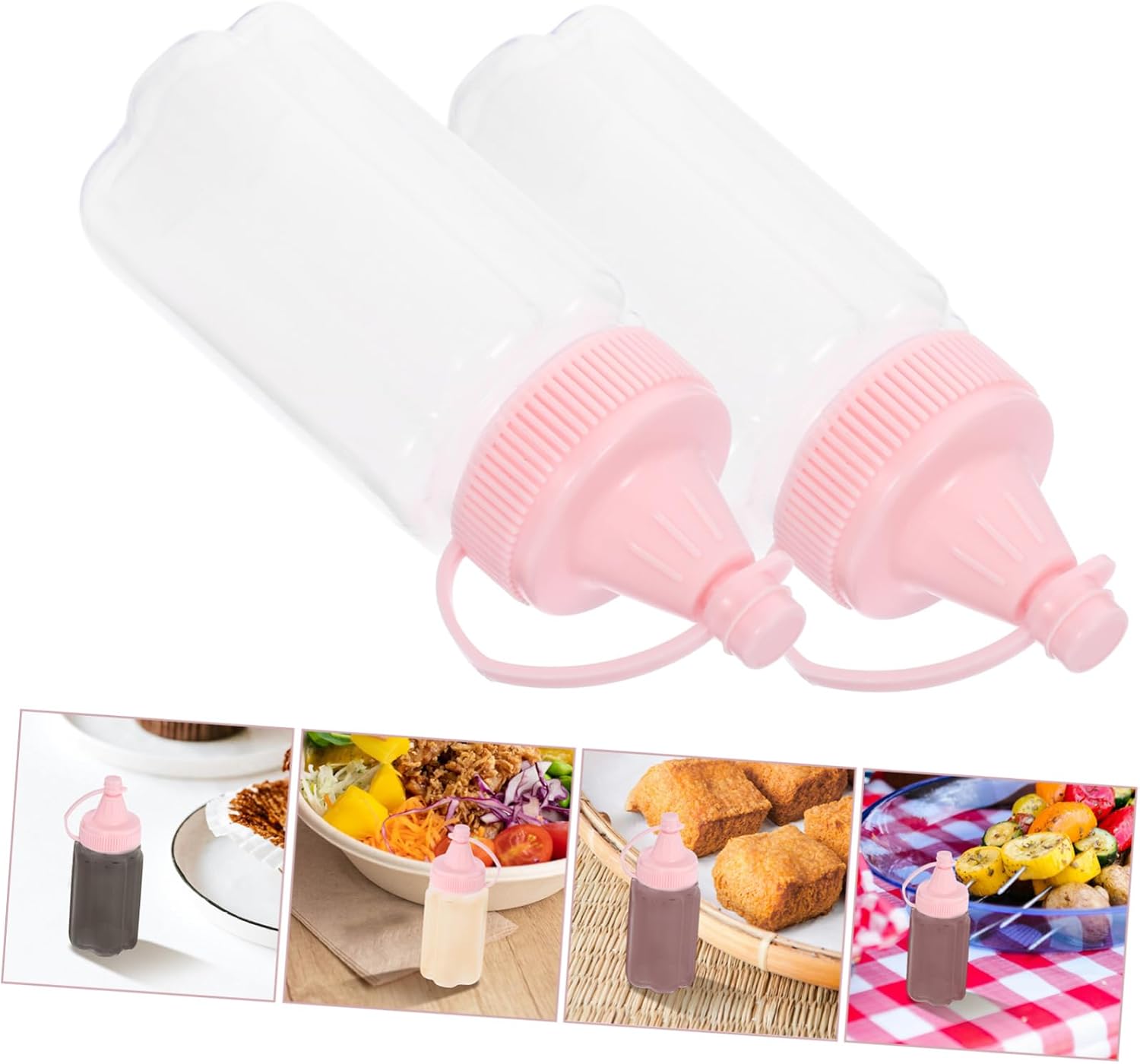 SECFOU 4PCS Reusable Honey Bear Squeeze Bottles