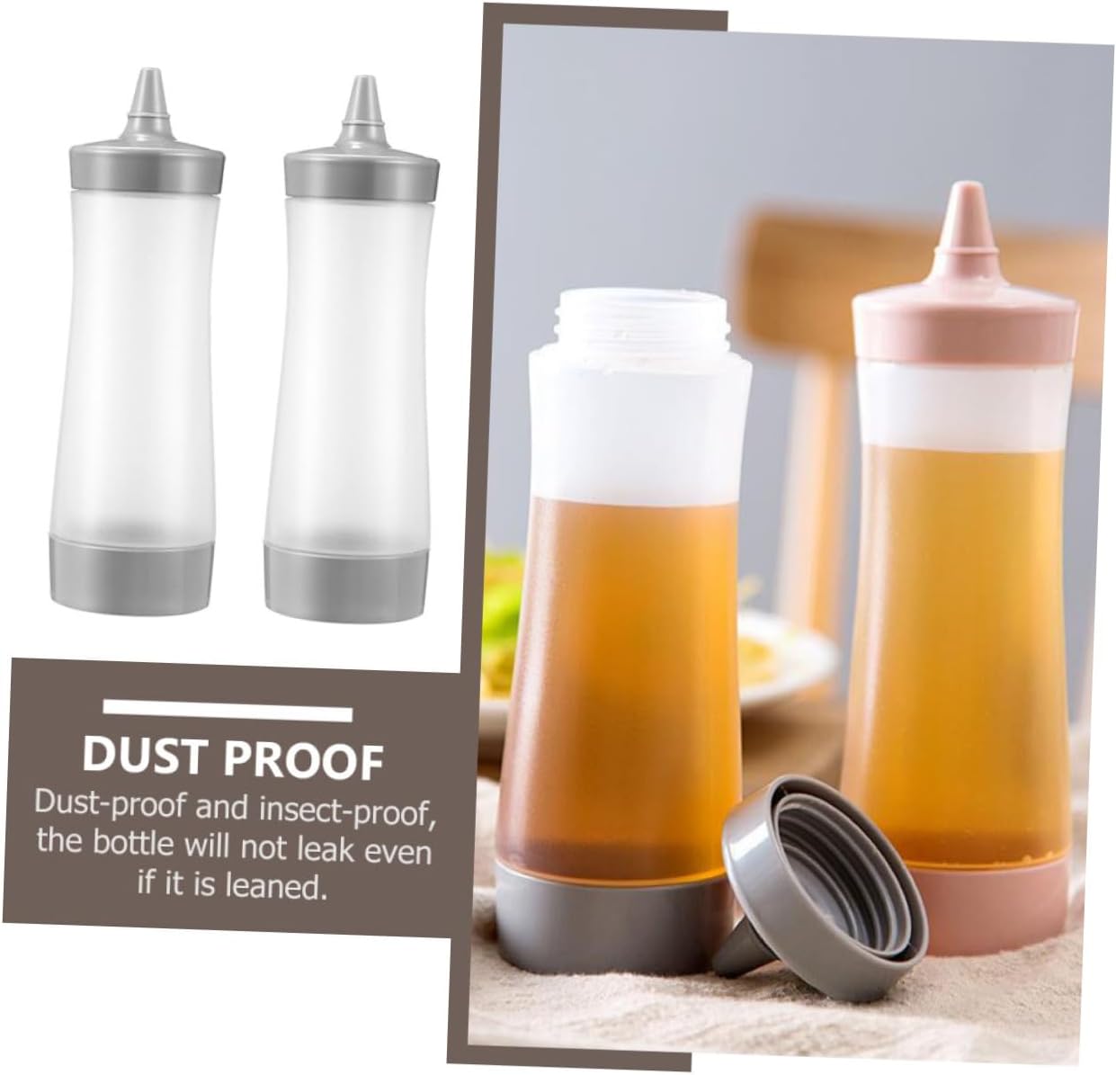 Zerodeko 4-Pack Condiment Squeeze Bottles for Kitchen