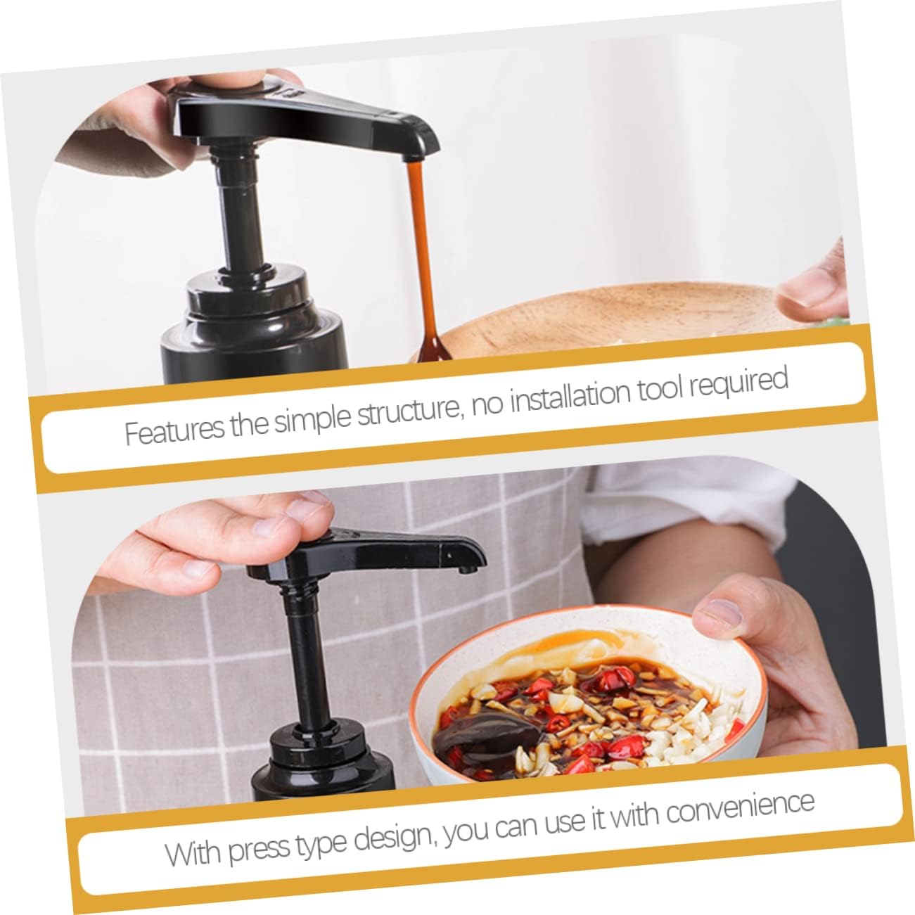 FOMIYES 4Pcs Condiment Squeeze Bottle Pump Set for Kitchen Use